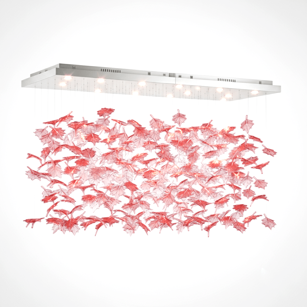 Multicolor Crystal Maple Leaf Chandelier-Neutral Decor