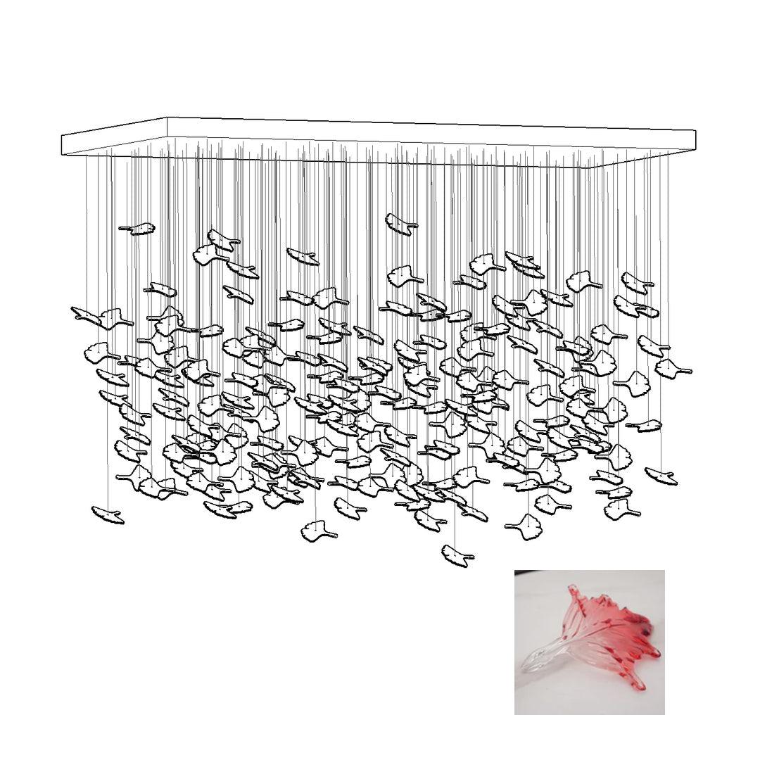 Syraean Multicolor Maple Leaf Crystal Chandelier-Neutral Decor
