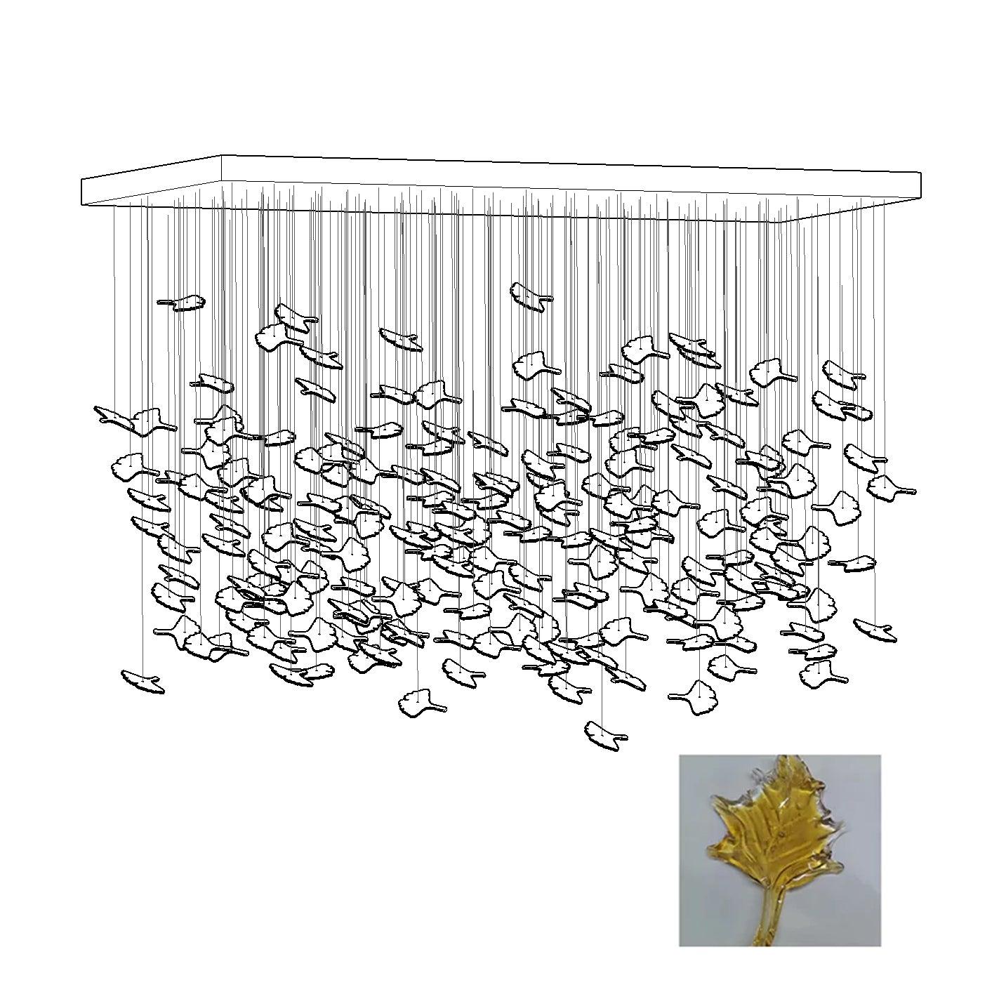 Syraean Multicolor Maple Leaf Crystal Chandelier-Neutral Decor