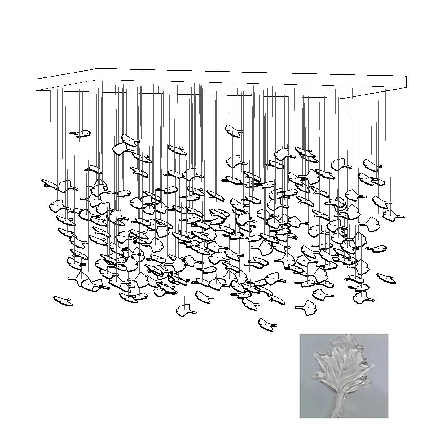 Multicolor Crystal Maple Leaf Chandelier-Neutral Decor