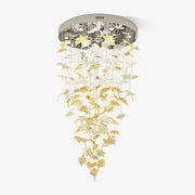 Multicolor Crystal Maple Leaf Chandelier-Neutral Decor