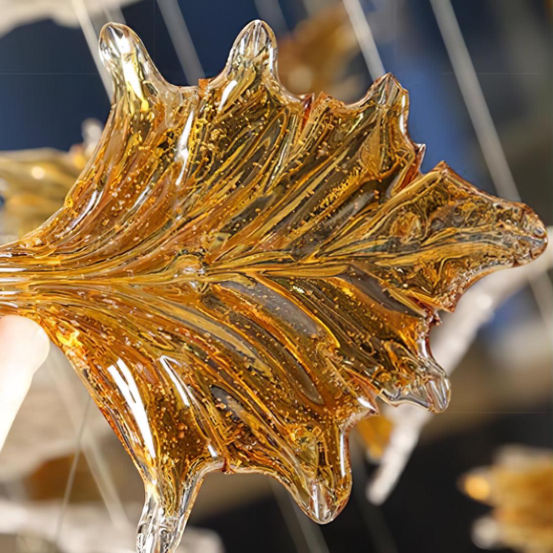 Syraean Multicolor Maple Leaf Crystal Chandelier-Neutral Decor