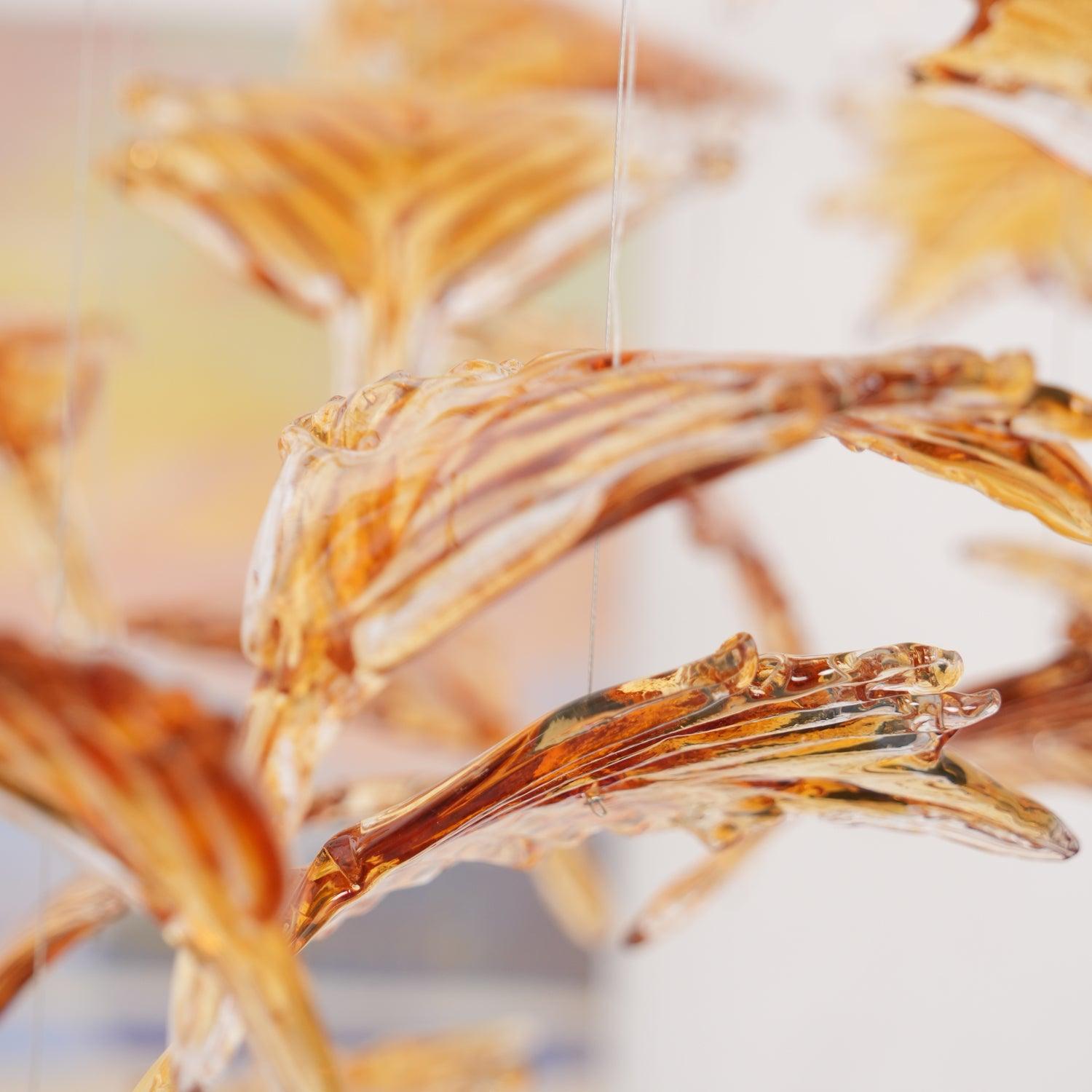 Multicolor Crystal Maple Leaf Chandelier-Neutral Decor