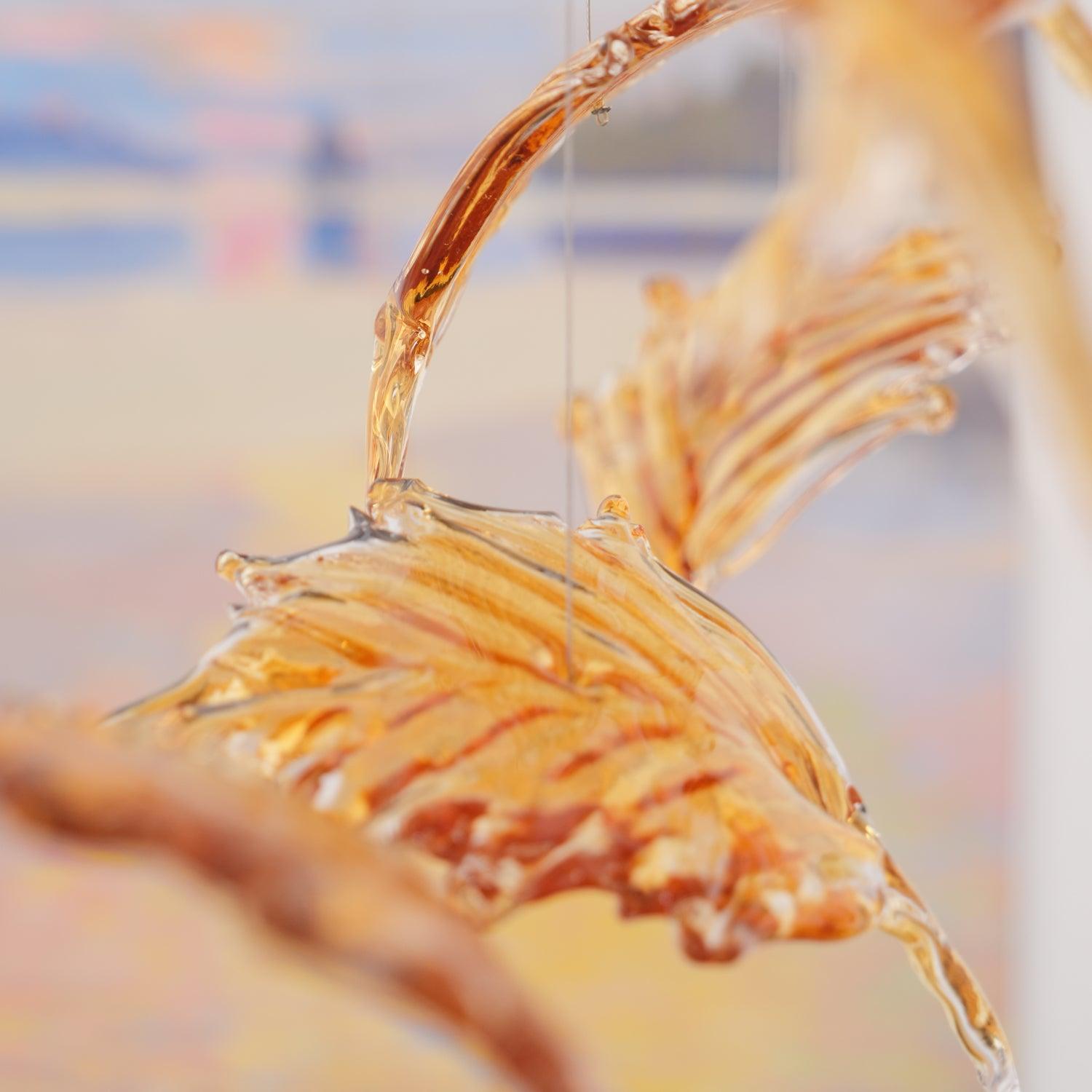 Multicolor Crystal Maple Leaf Chandelier-Neutral Decor
