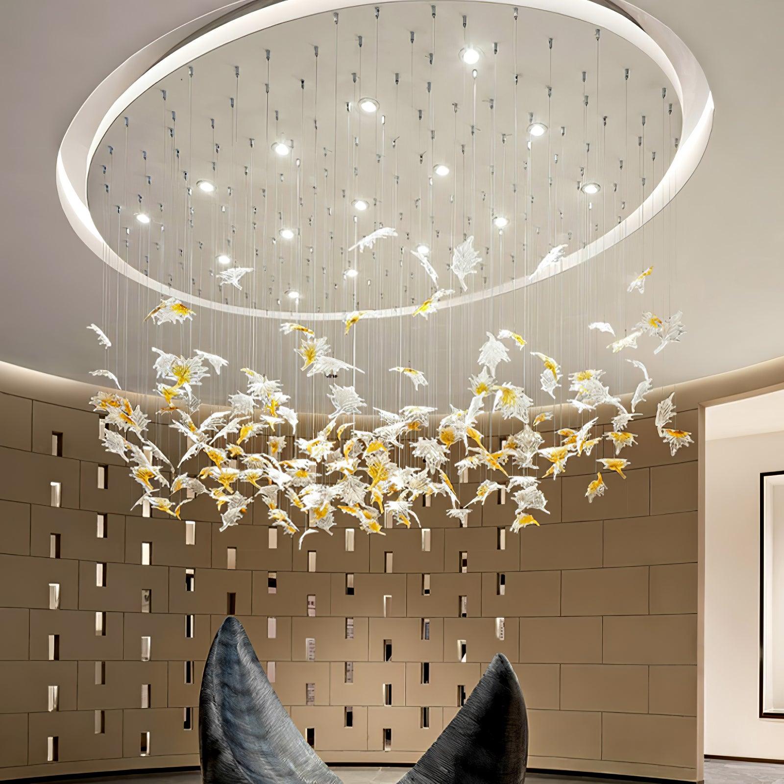 Syraean Multicolor Maple Leaf Crystal Chandelier-Neutral Decor