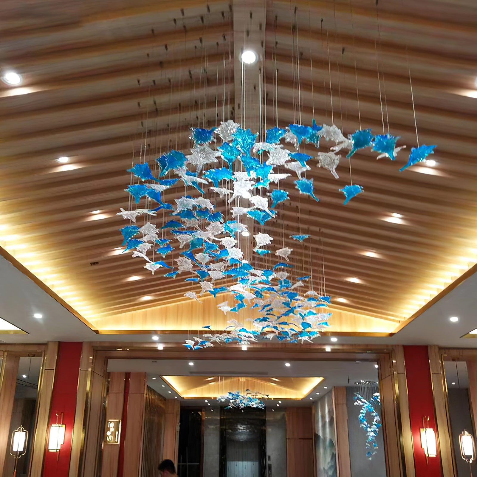 Syraean Multicolor Maple Leaf Crystal Chandelier-Neutral Decor