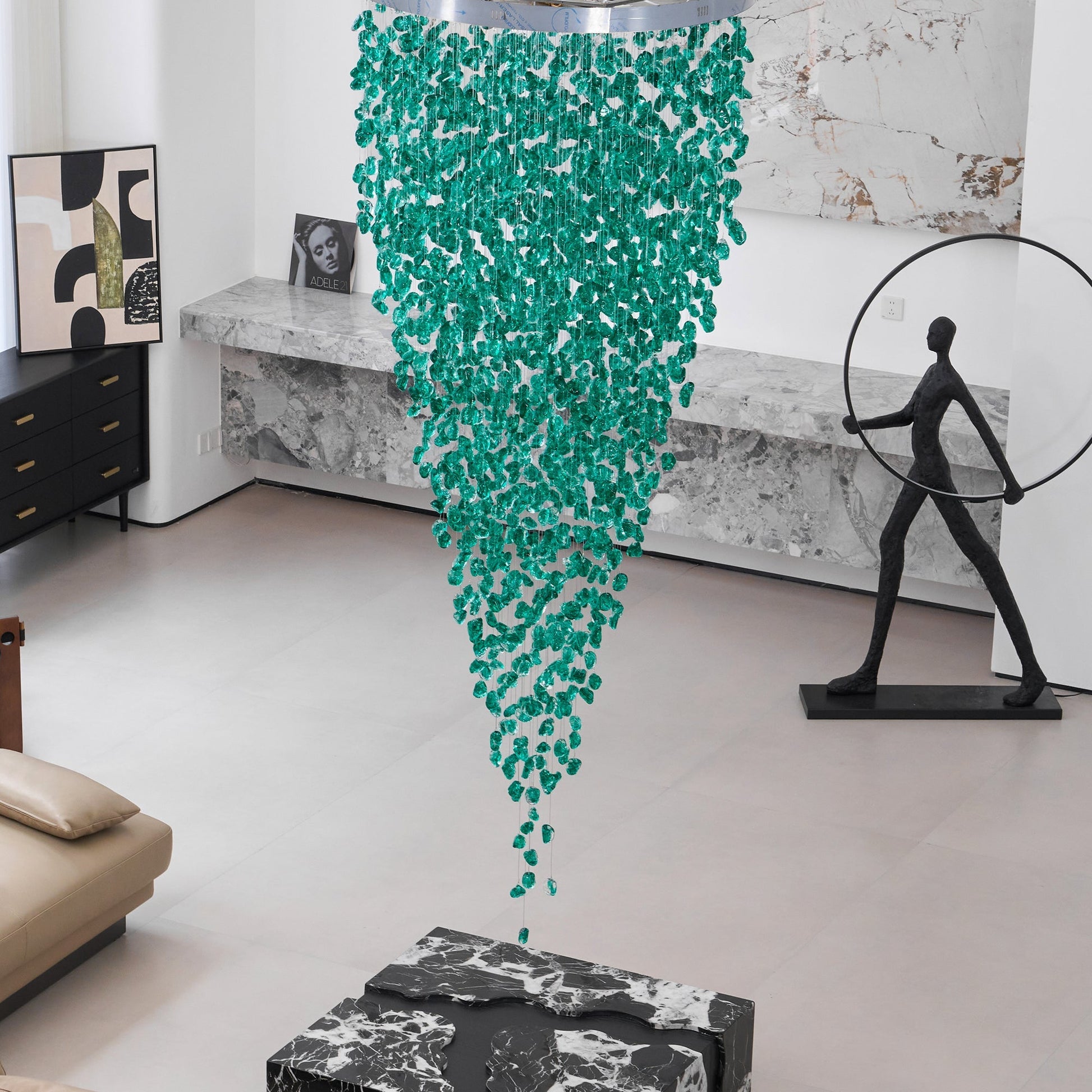 Belora Postmodern Luxury Stone Crystal Chandelier-Neutral Decor