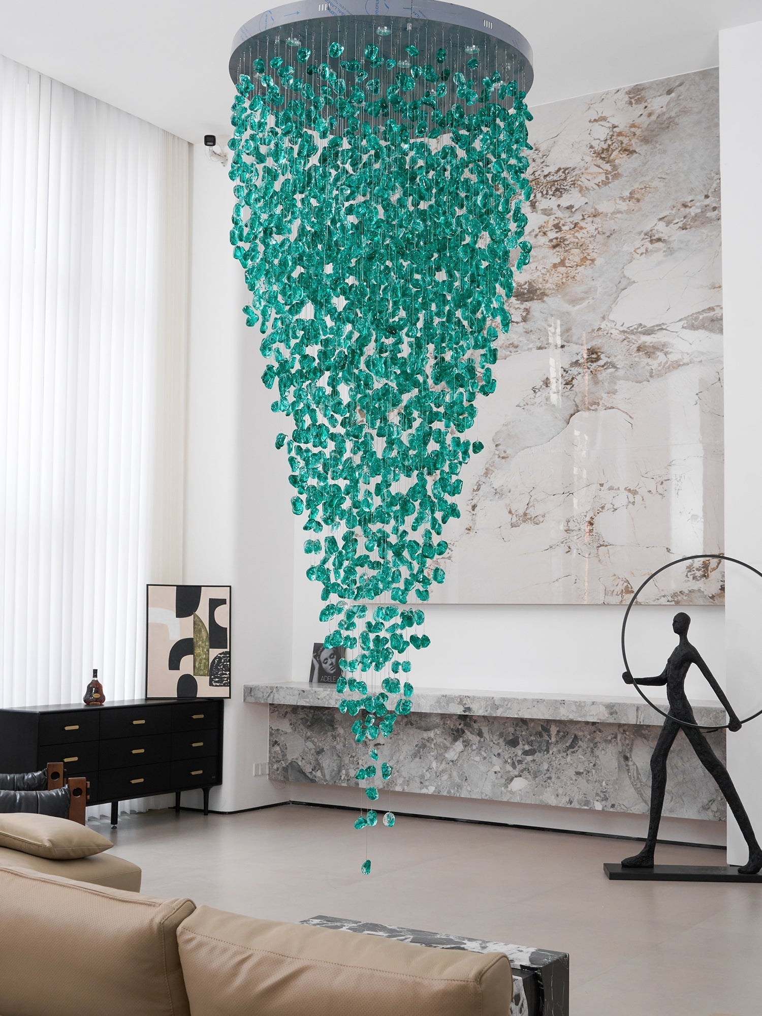 Belora Postmodern Luxury Stone Crystal Chandelier-Neutral Decor