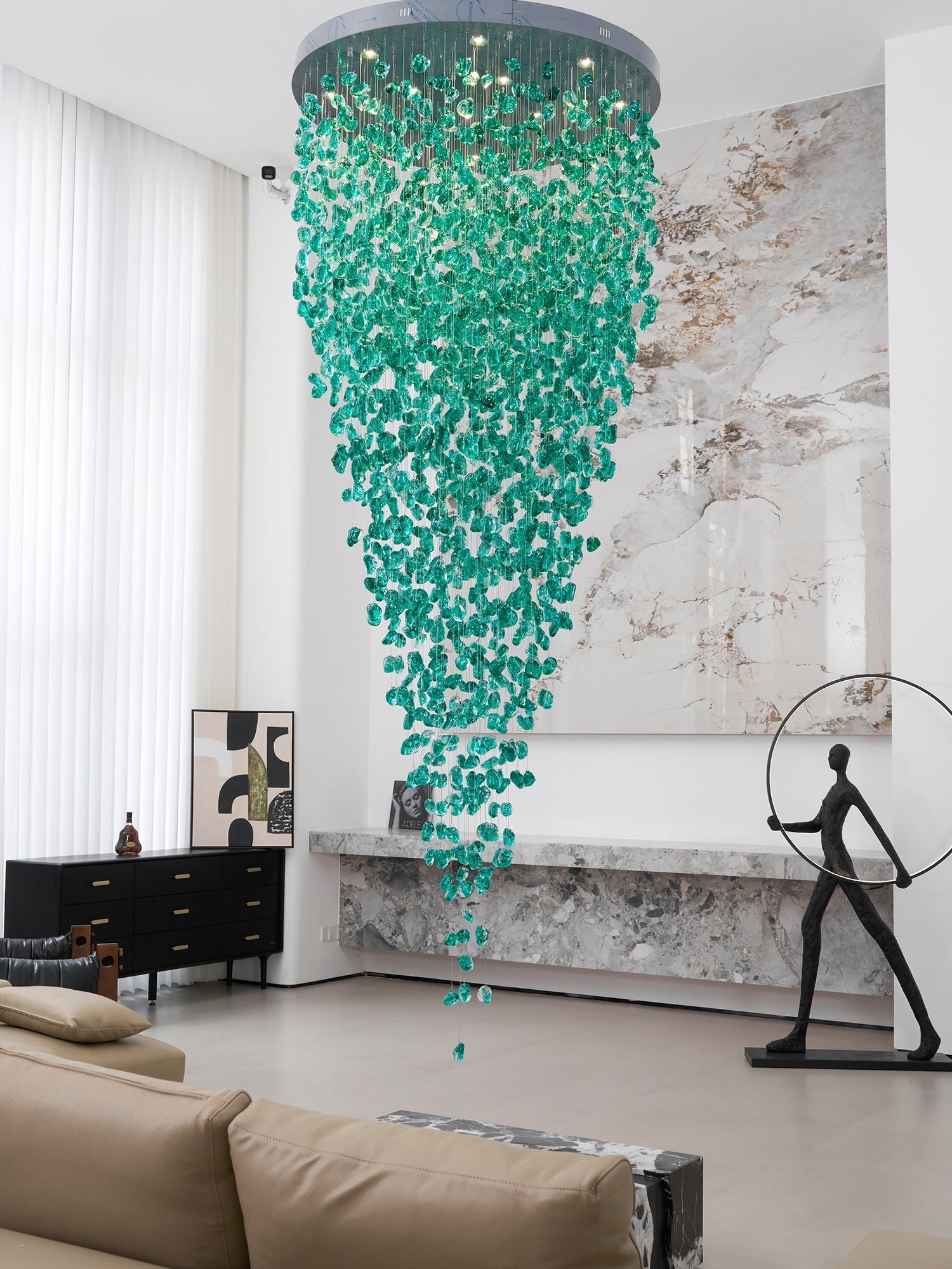 Belora Postmodern Luxury Stone Crystal Chandelier-Neutral Decor