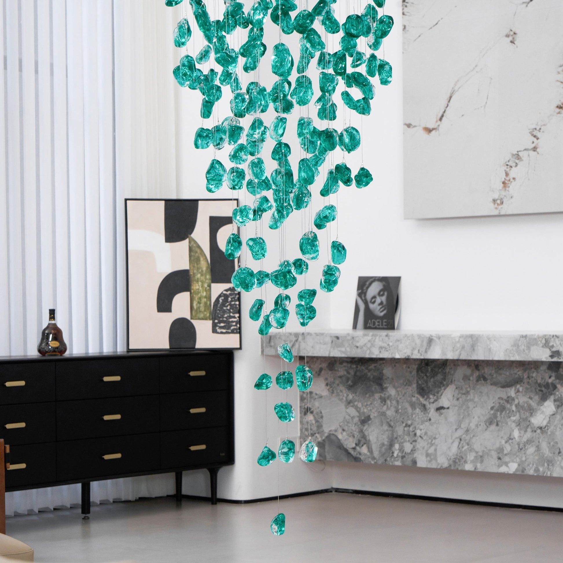 Belora Postmodern Luxury Stone Crystal Chandelier-Neutral Decor