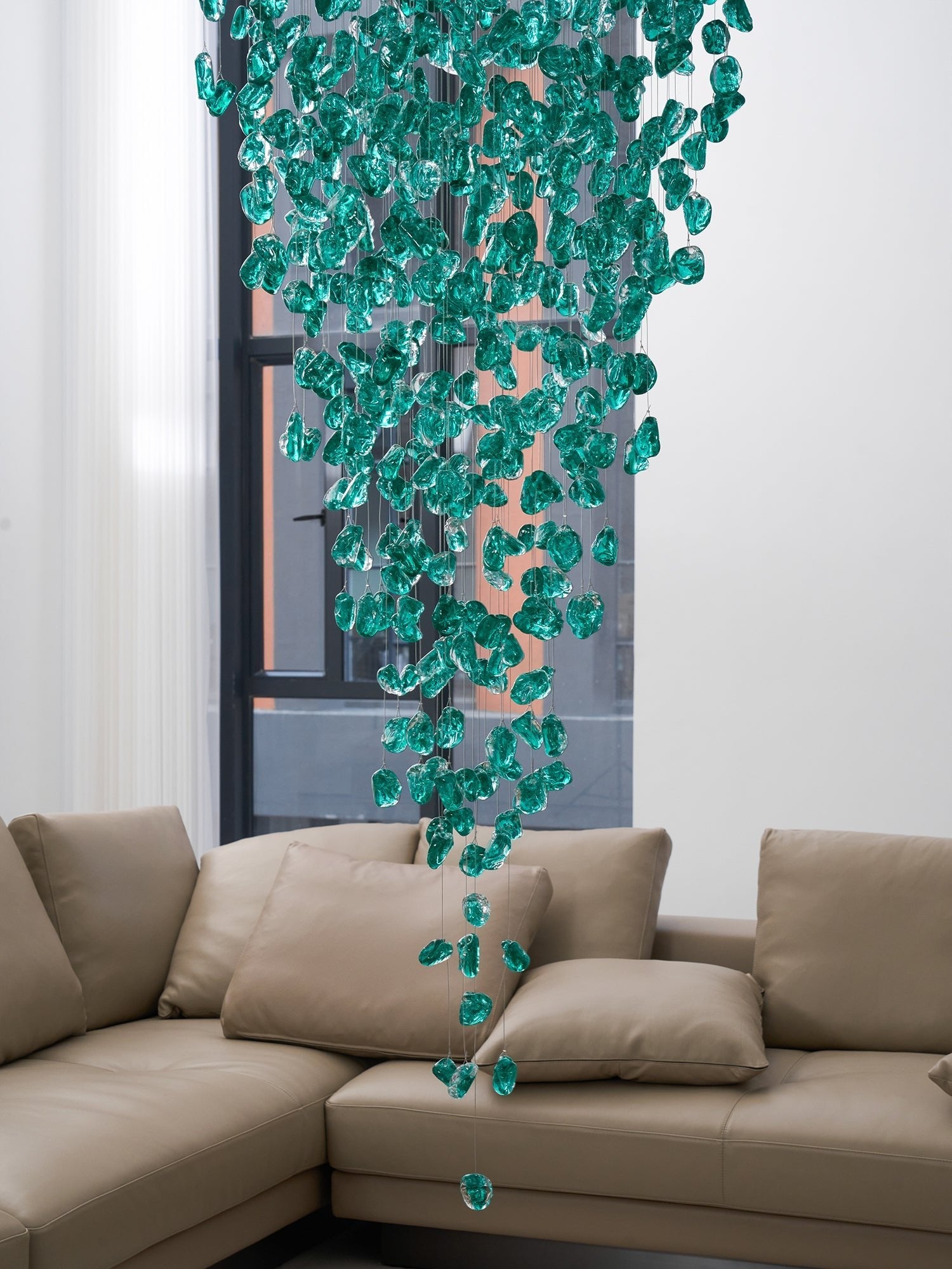 Crystal Stone Chandelier-Neutral Decor