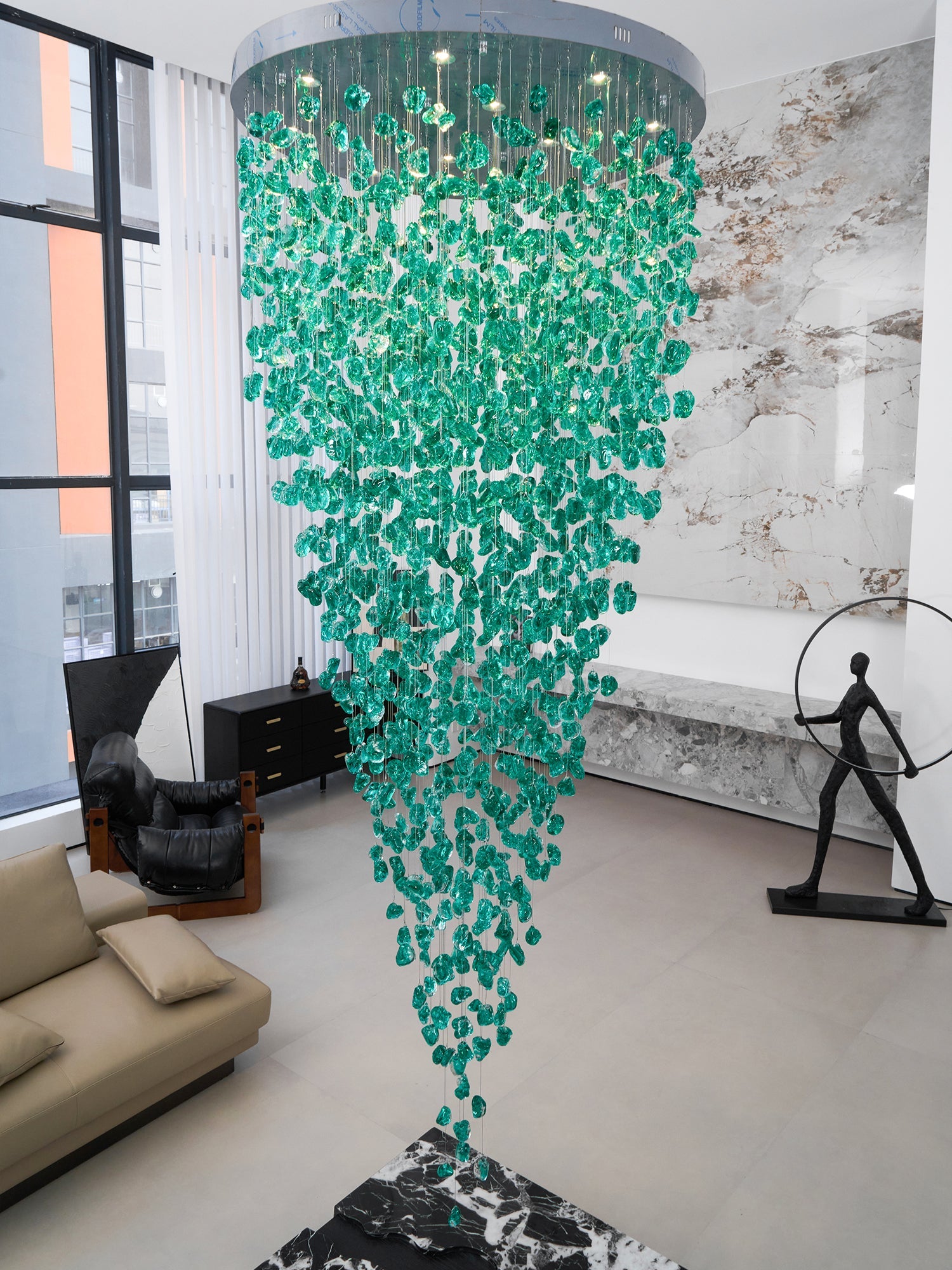 Crystal Stone Chandelier-Neutral Decor
