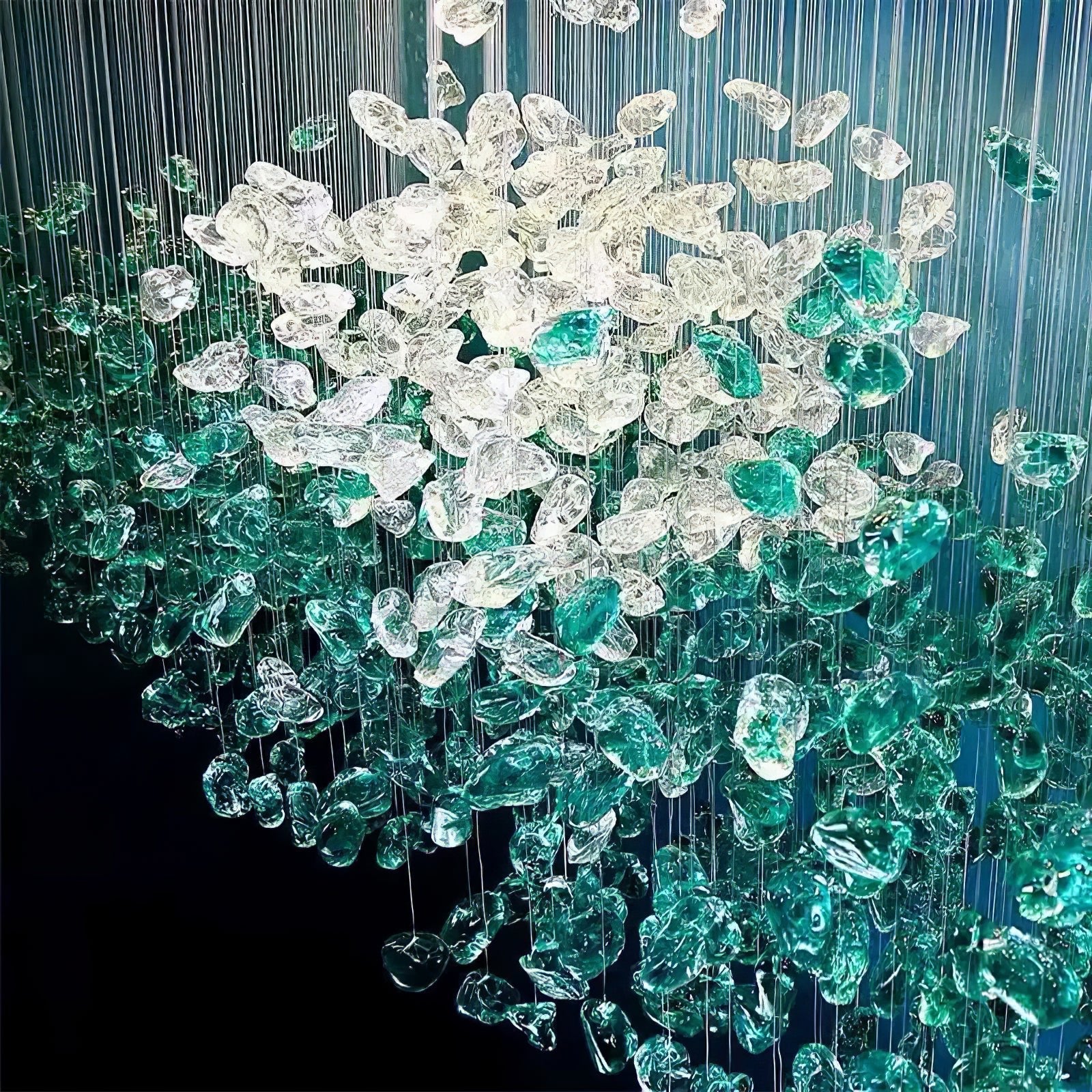Crystal Stone Chandelier-Neutral Decor