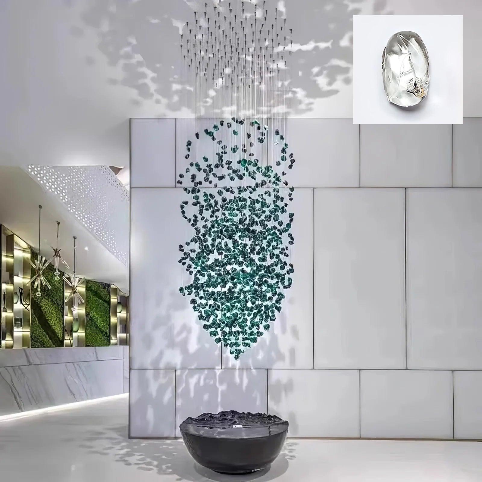 Crystal Stone Chandelier-Neutral Decor