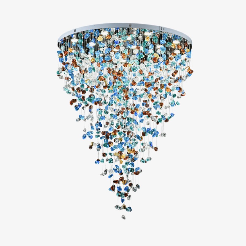 Crystal Stone Chandelier-Neutral Decor