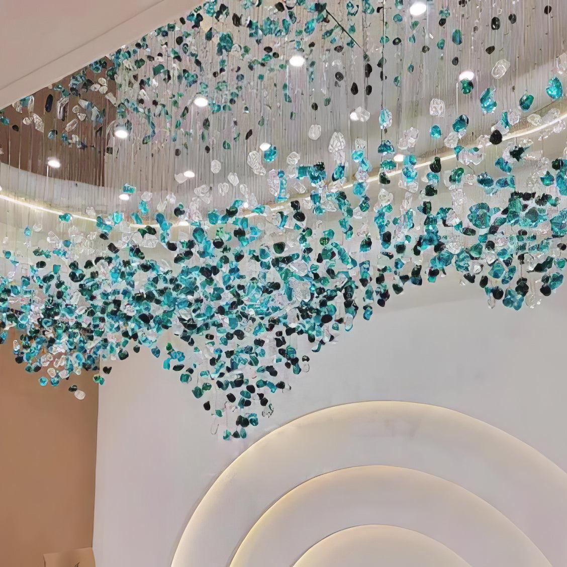 Crystal Stone Chandelier-Neutral Decor