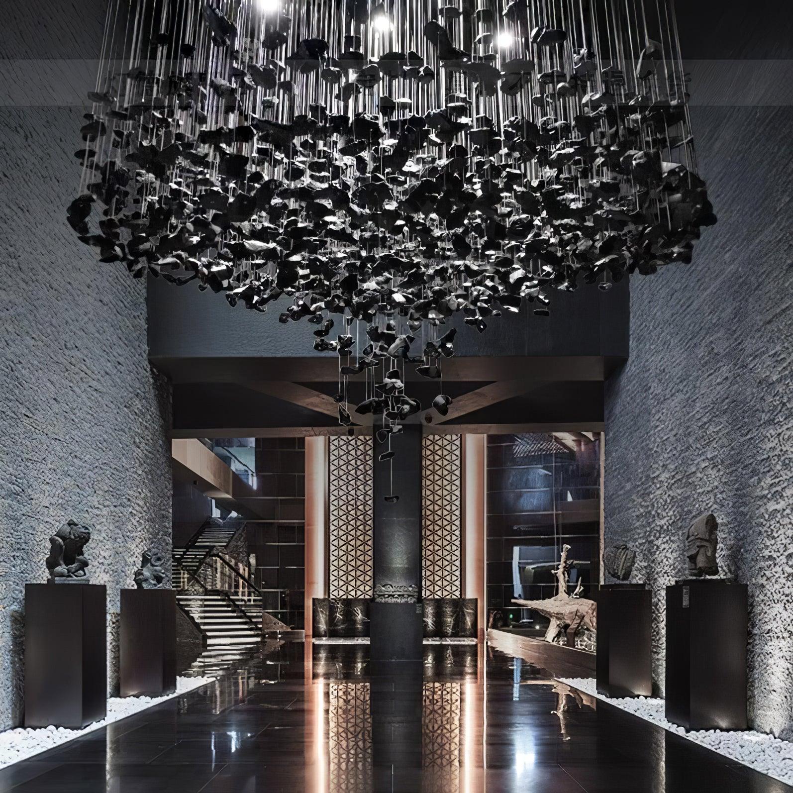 Crystal Stone Chandelier-Neutral Decor