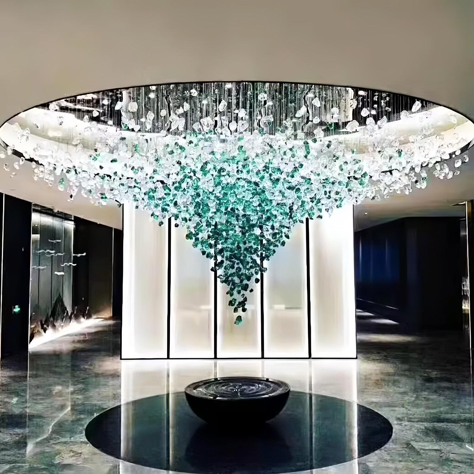 Crystal Stone Chandelier-Neutral Decor