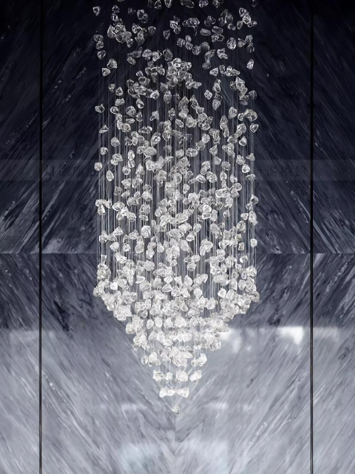 Crystal Stone Chandelier-Neutral Decor