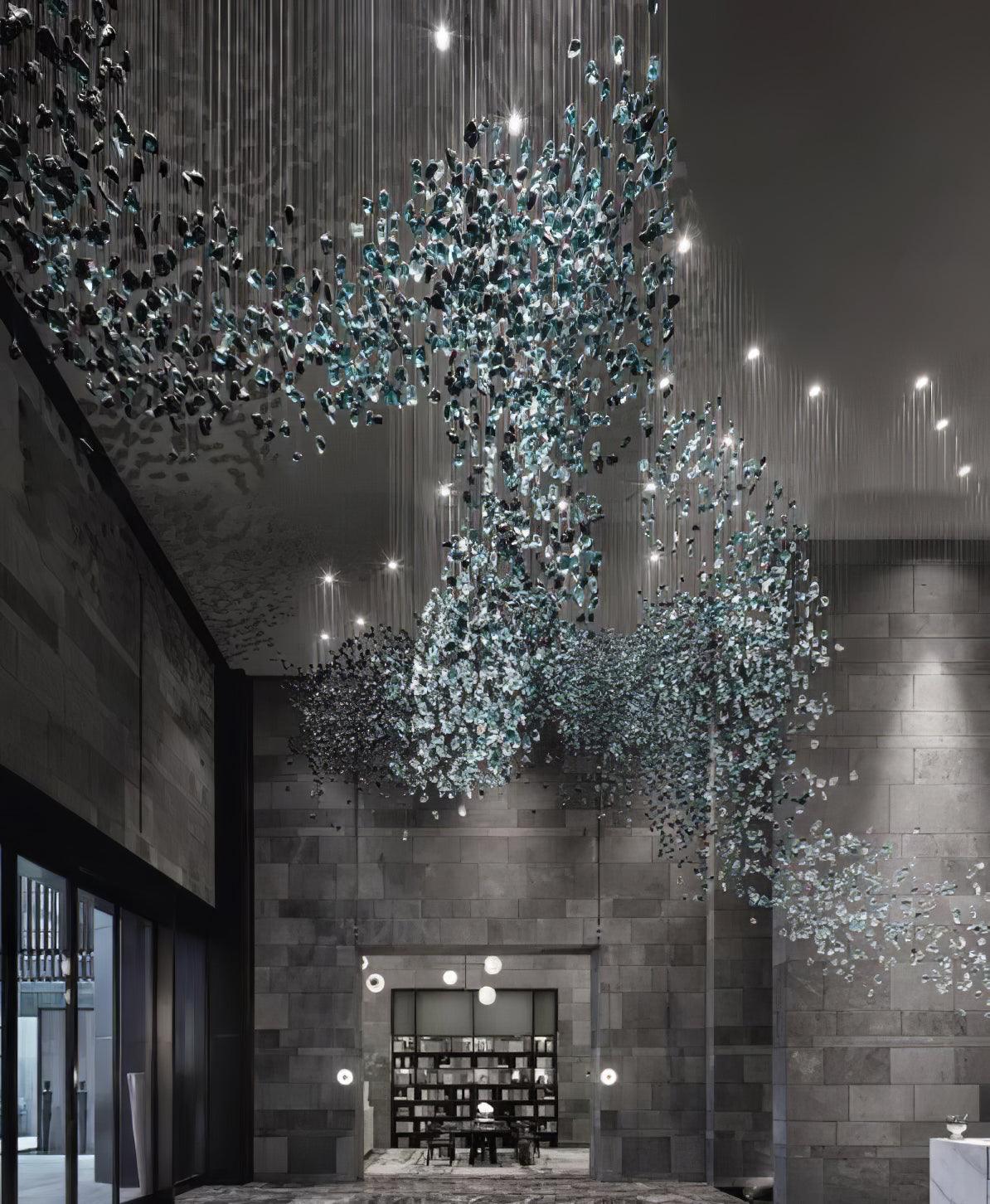 Crystal Stone Chandelier-Neutral Decor