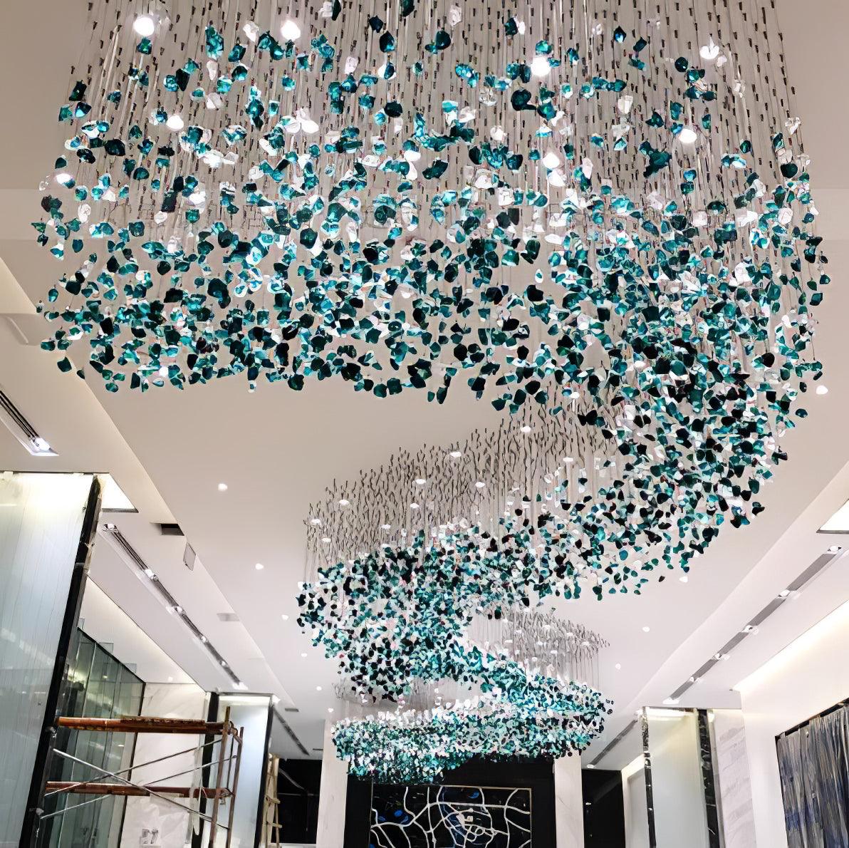 Crystal Stone Chandelier-Neutral Decor