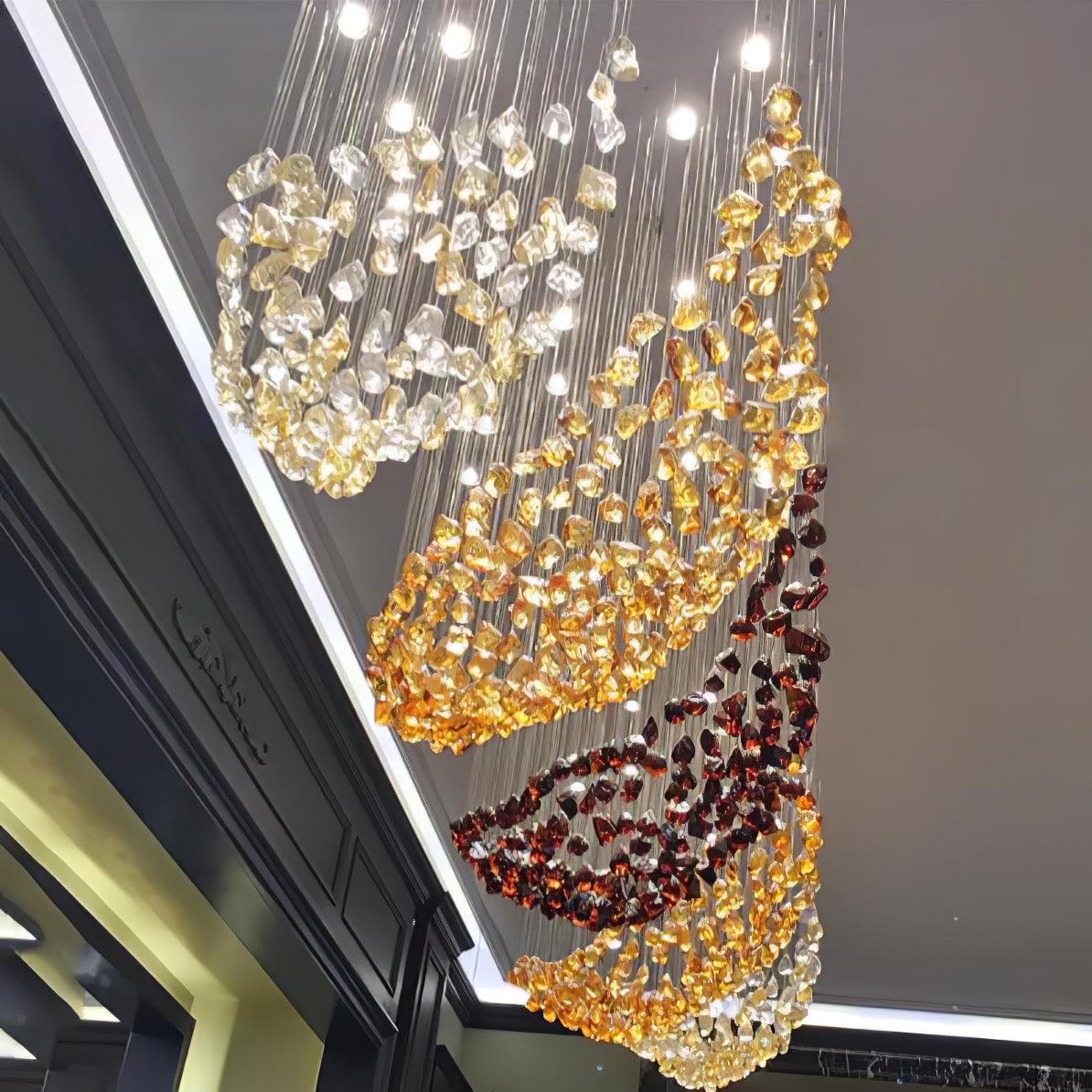 Crystal Stone Chandelier-Neutral Decor