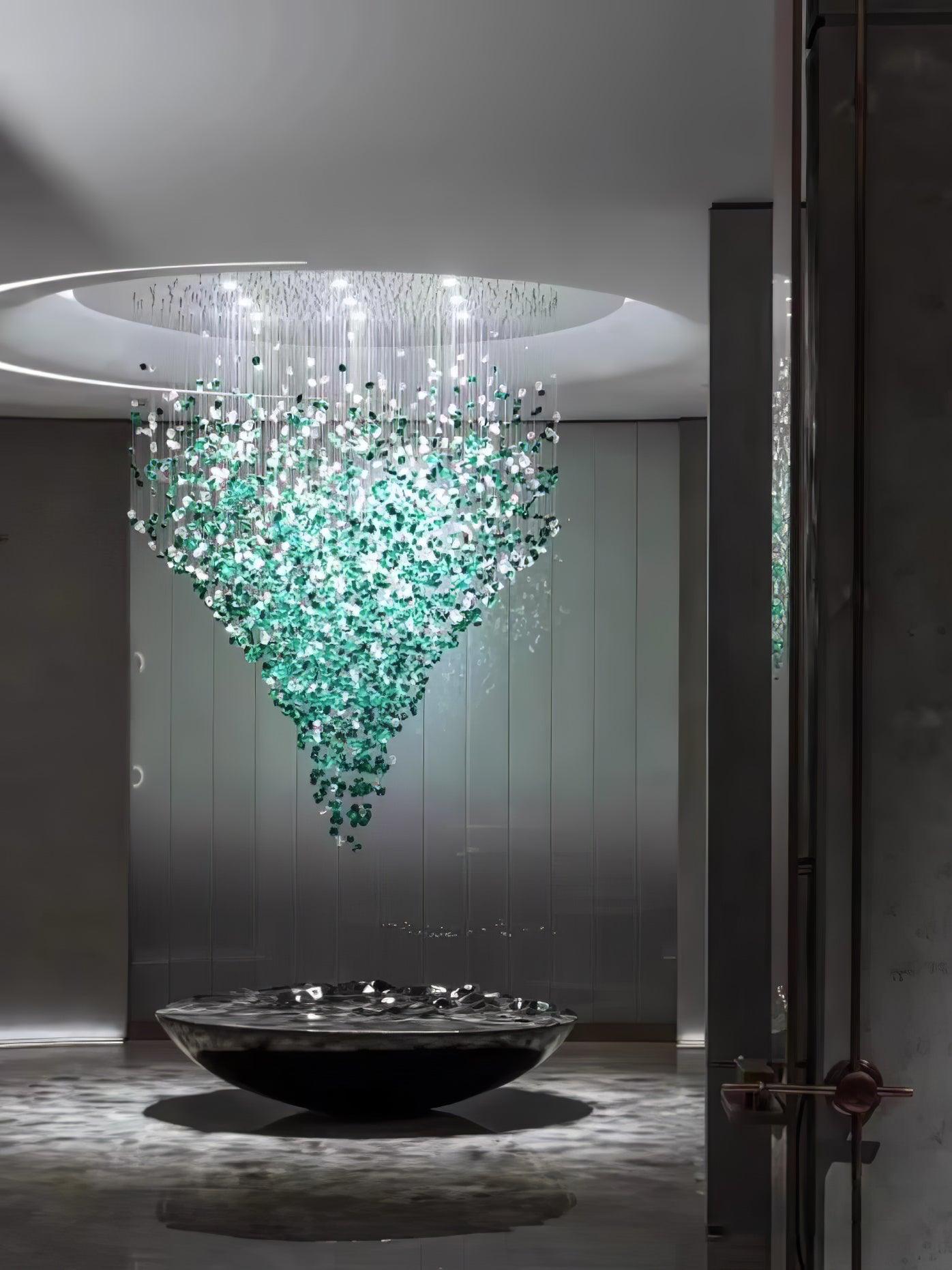 Crystal Stone Chandelier-Neutral Decor