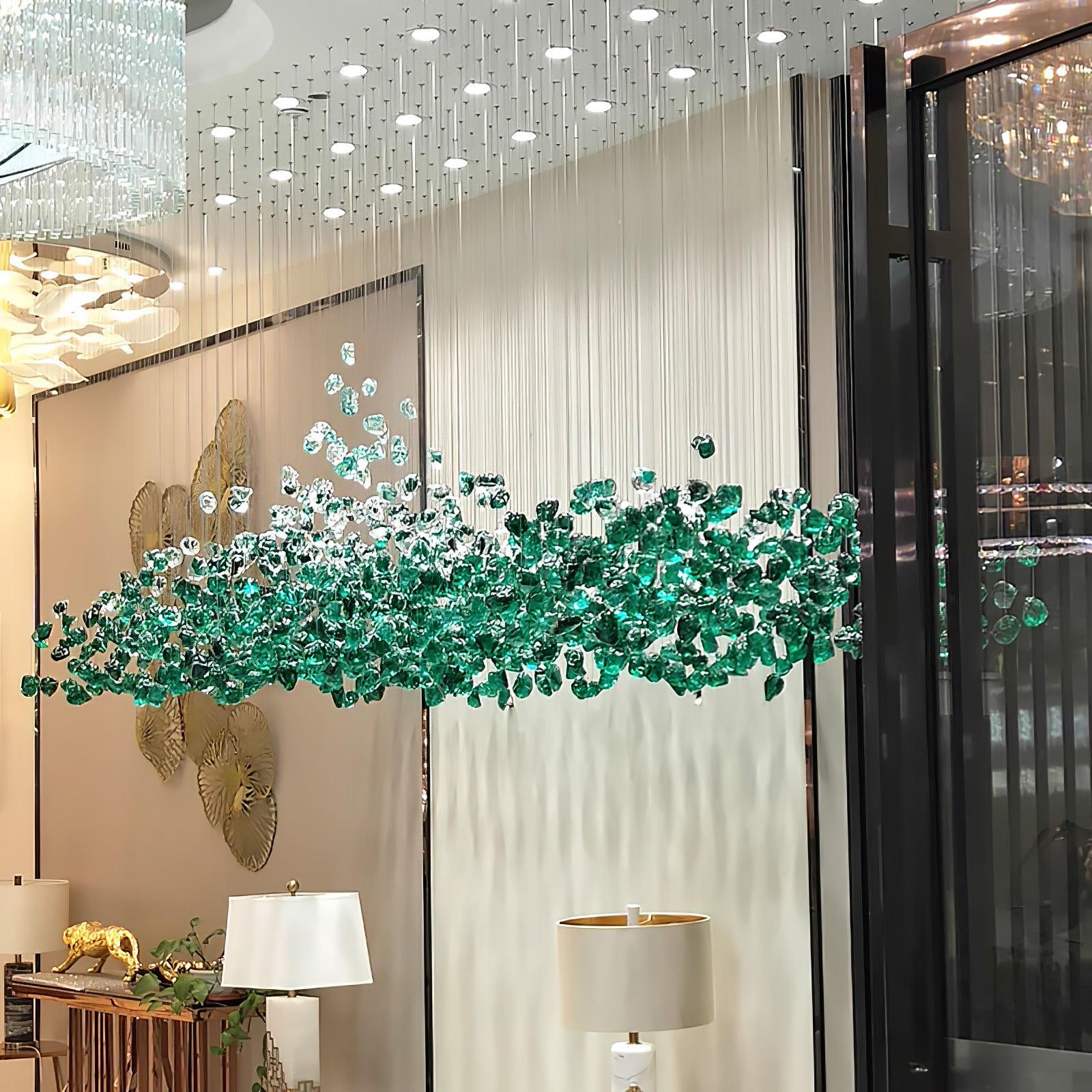 Crystal Stone Chandelier-Neutral Decor