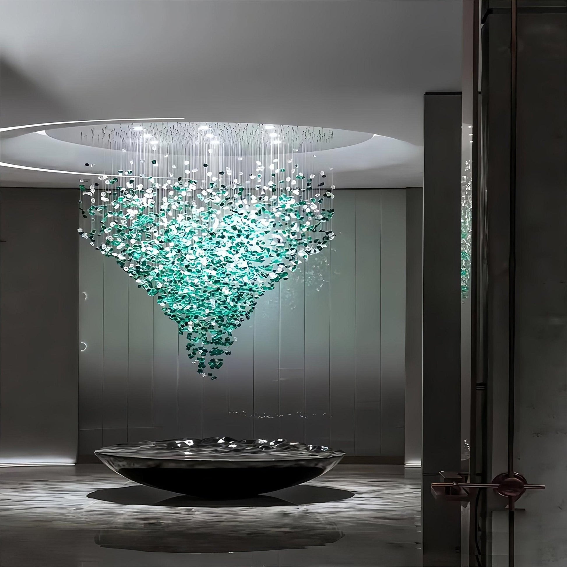 Crystal Stone Chandelier-Neutral Decor