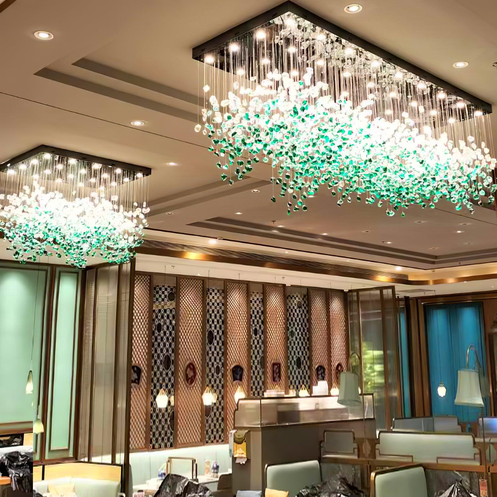 Crystal Stone Chandelier-Neutral Decor