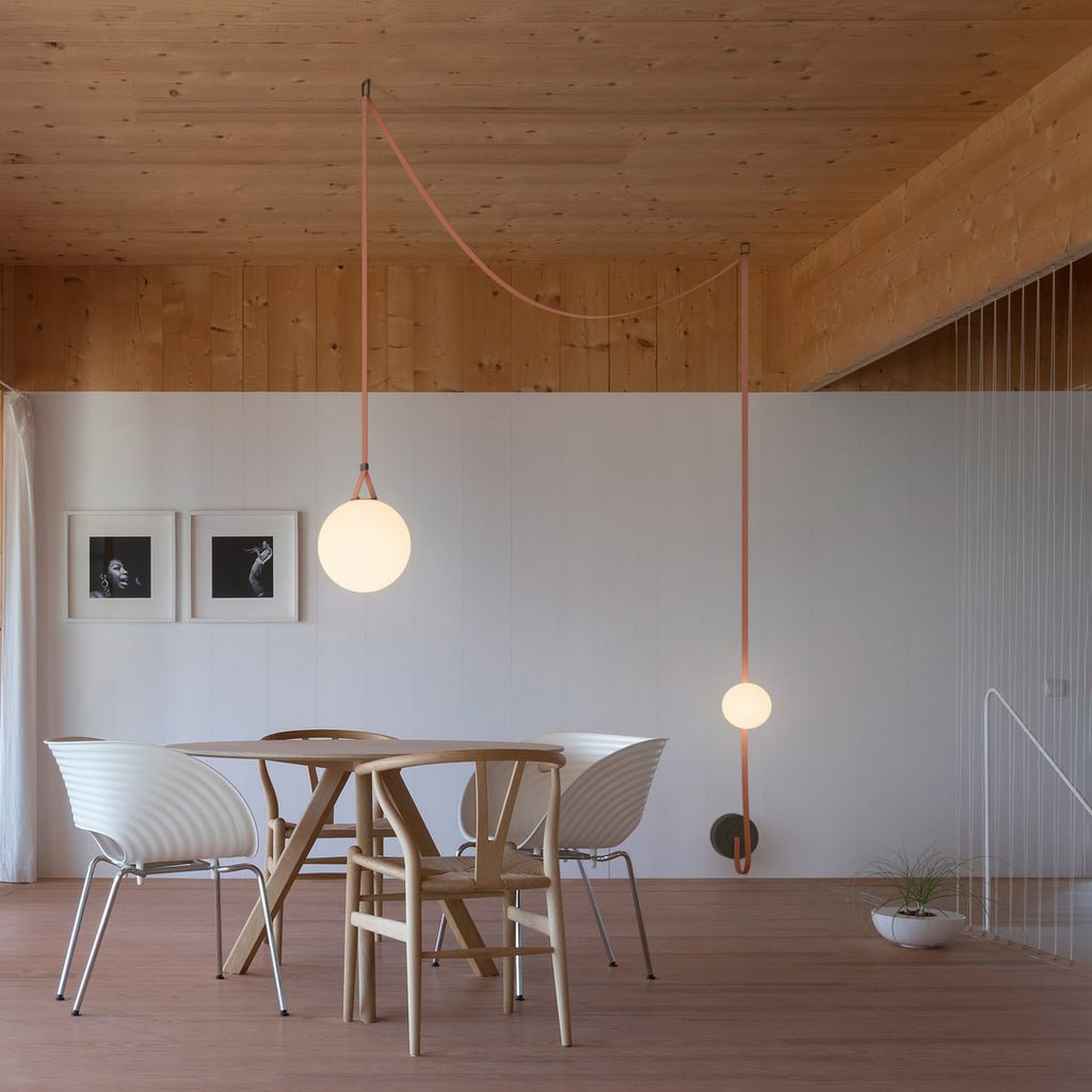 Lustra Pendant Lamp Leather Belt Glass-Neutral Decor