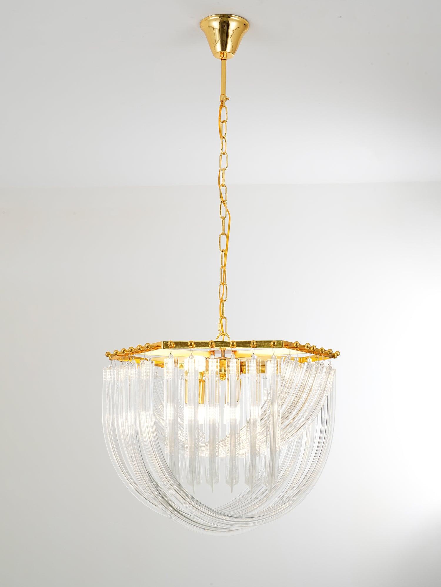 Sylnen Chandelier Clear Curved Tiered-Neutral Decor