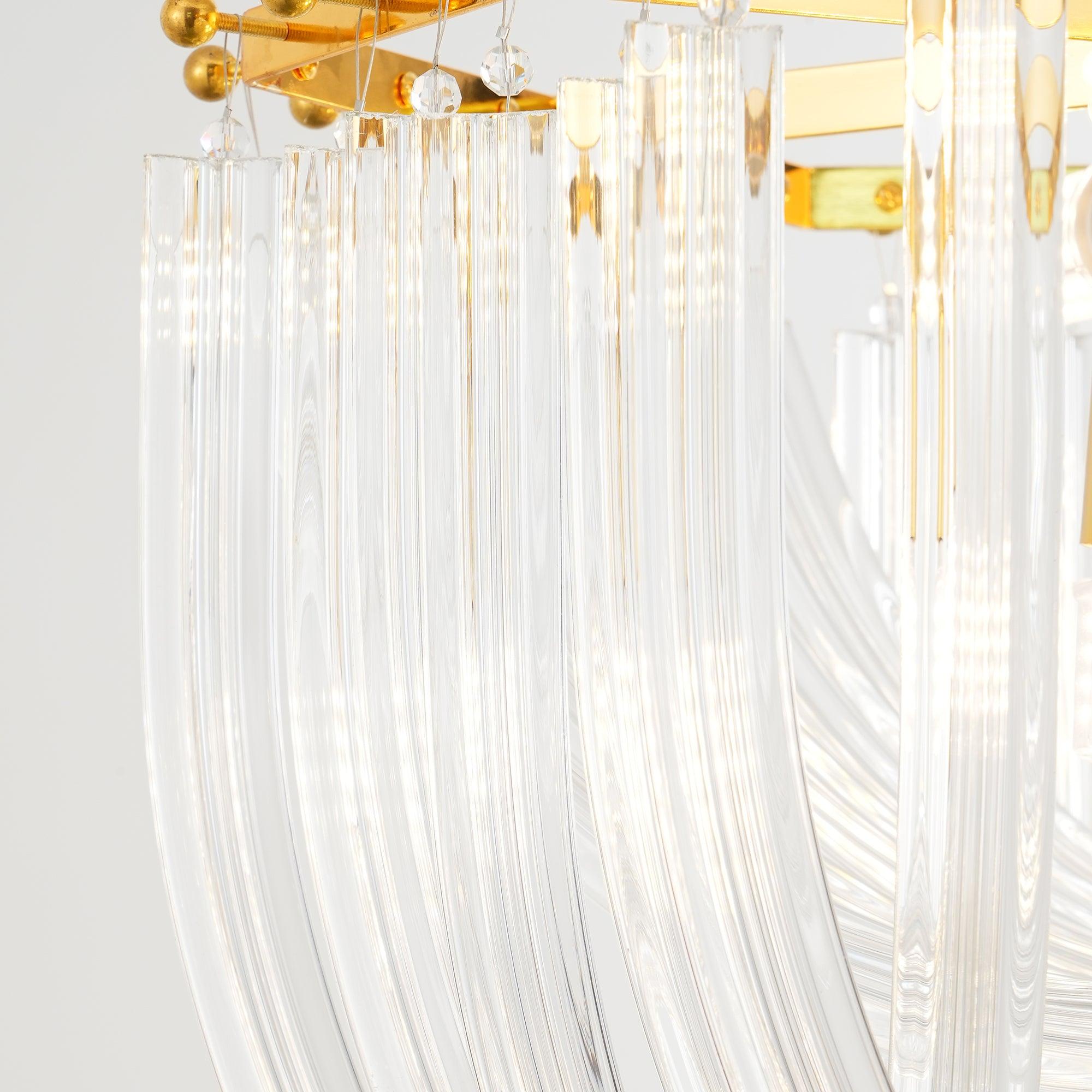 Sylnen Chandelier Clear Curved Tiered-Neutral Decor