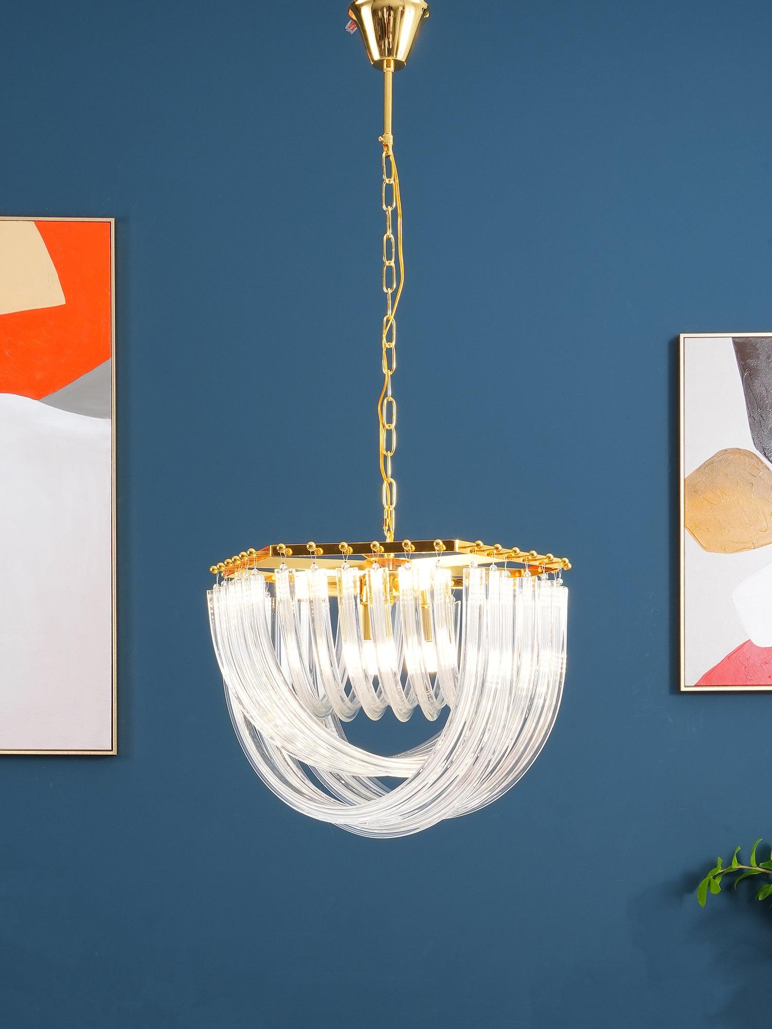 Sylnen Chandelier Clear Curved Tiered-Neutral Decor