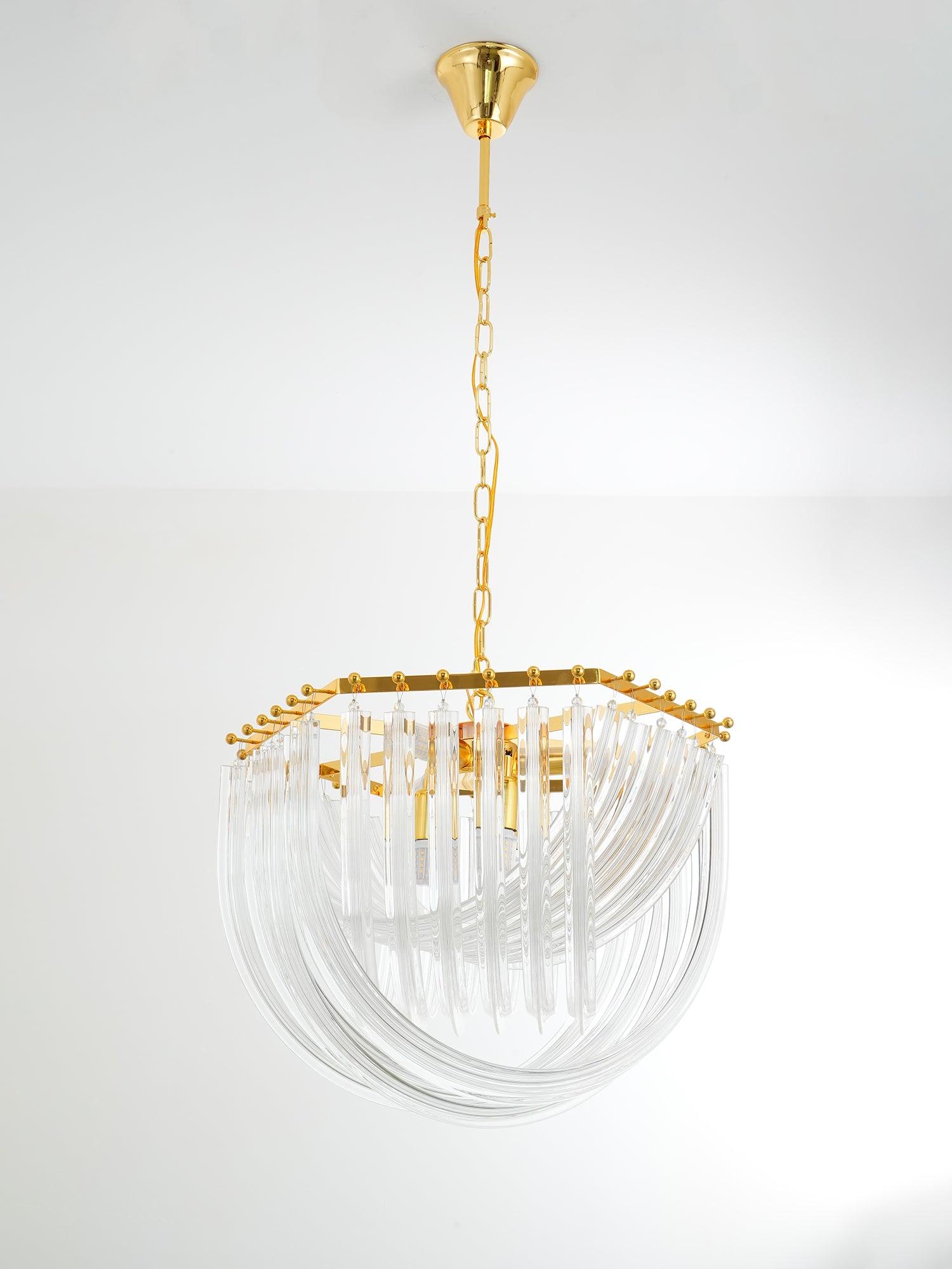 Sylnen Chandelier Clear Curved Tiered-Neutral Decor