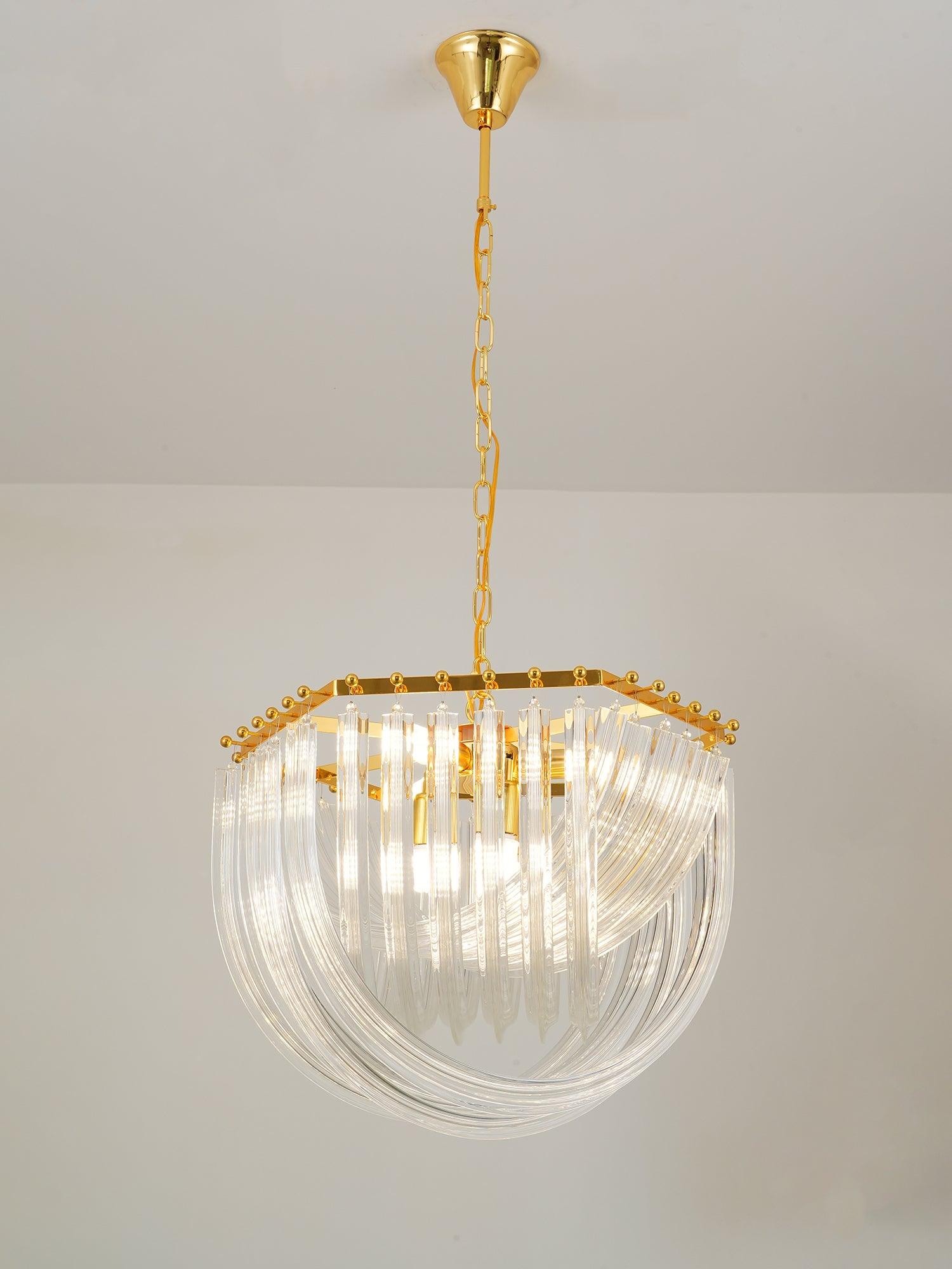 Sylnen Chandelier Clear Curved Tiered-Neutral Decor