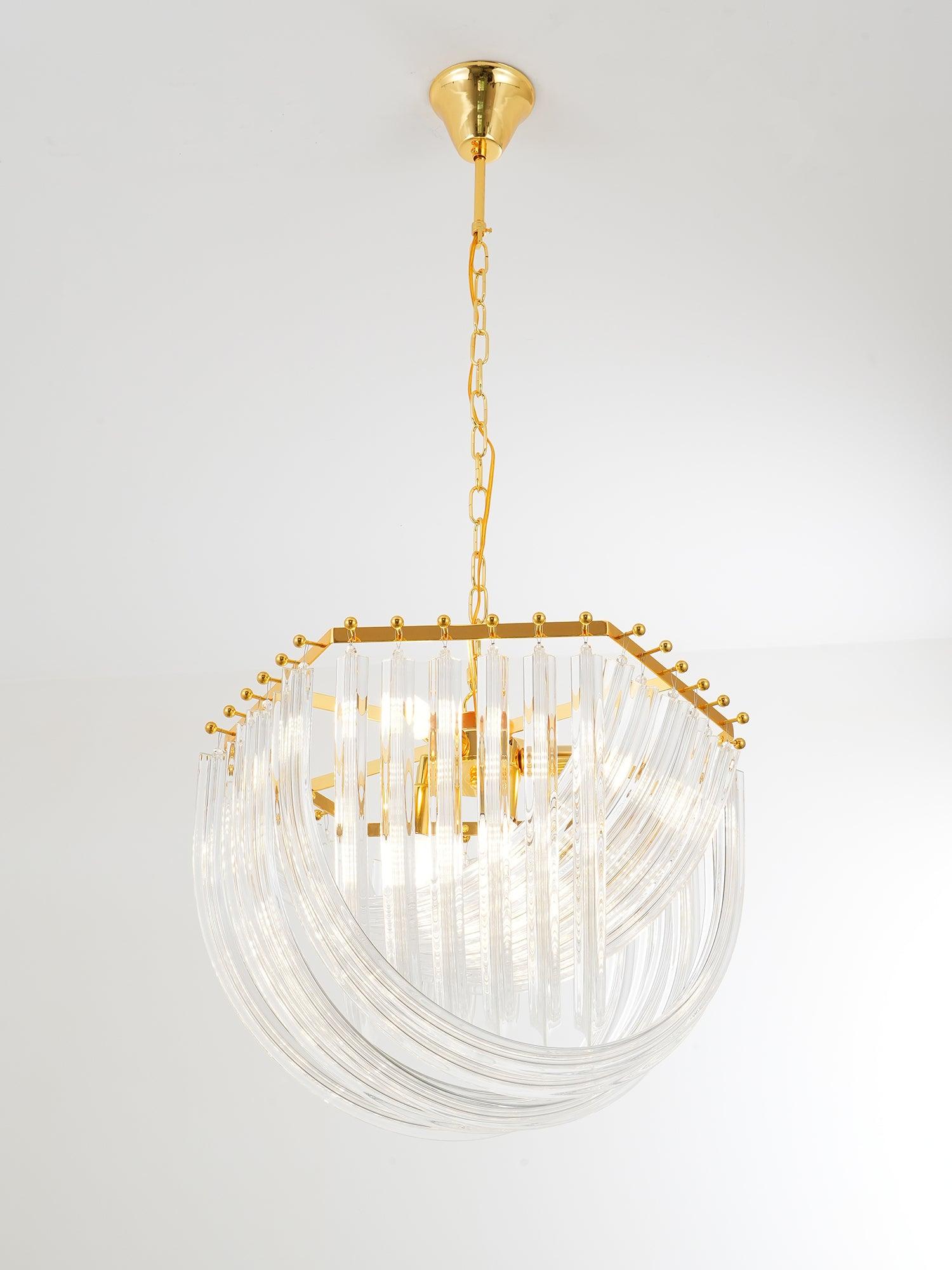 Sylnen Chandelier Clear Curved Tiered-Neutral Decor