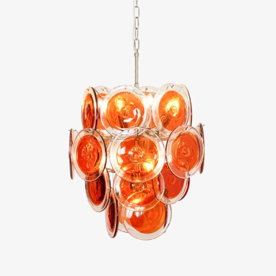 Eixor Chandelier Murano Orange Glass-Neutral Decor