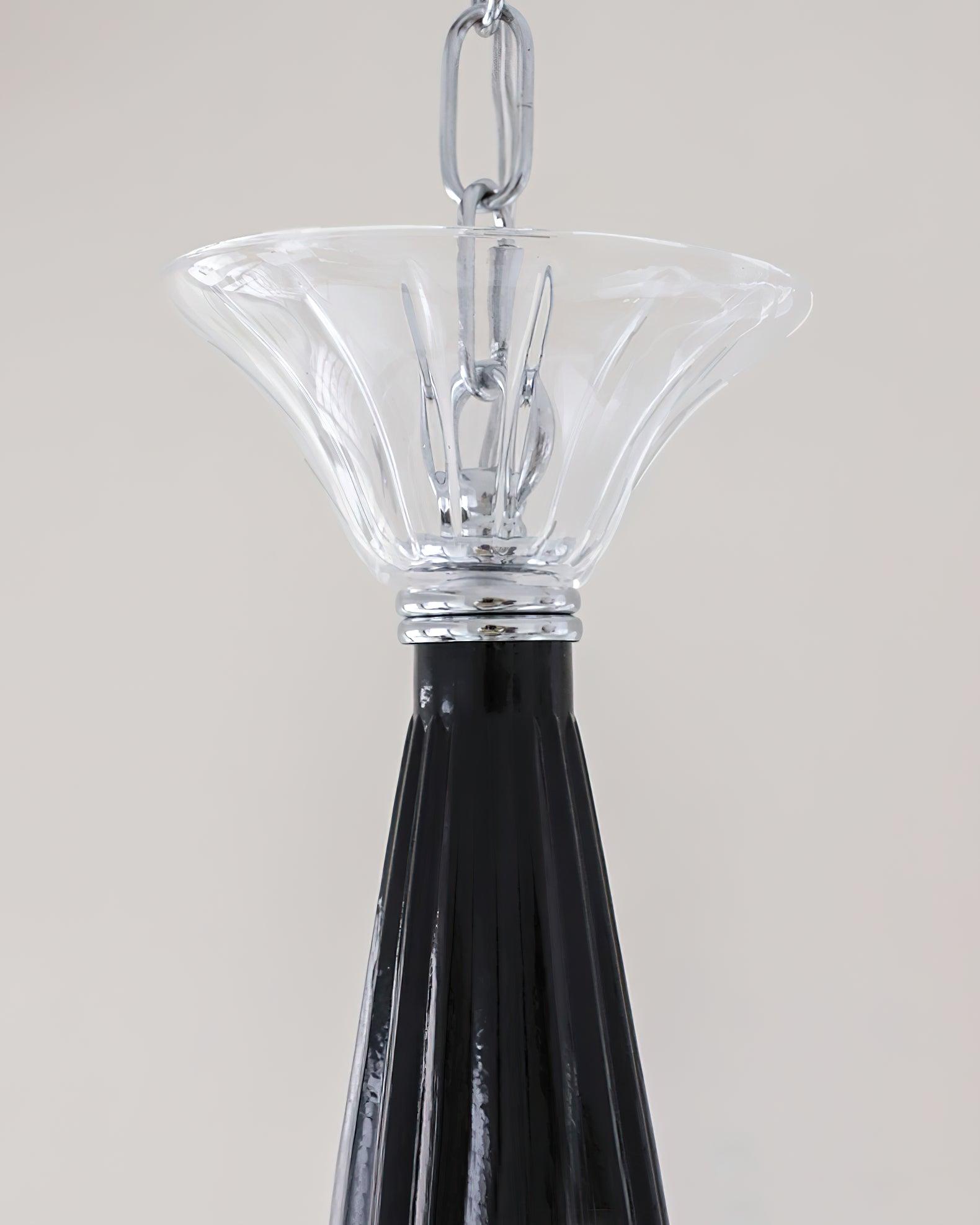 Silten Chandelier Black Murano Candle Arm Glass Classic-Neutral Decor