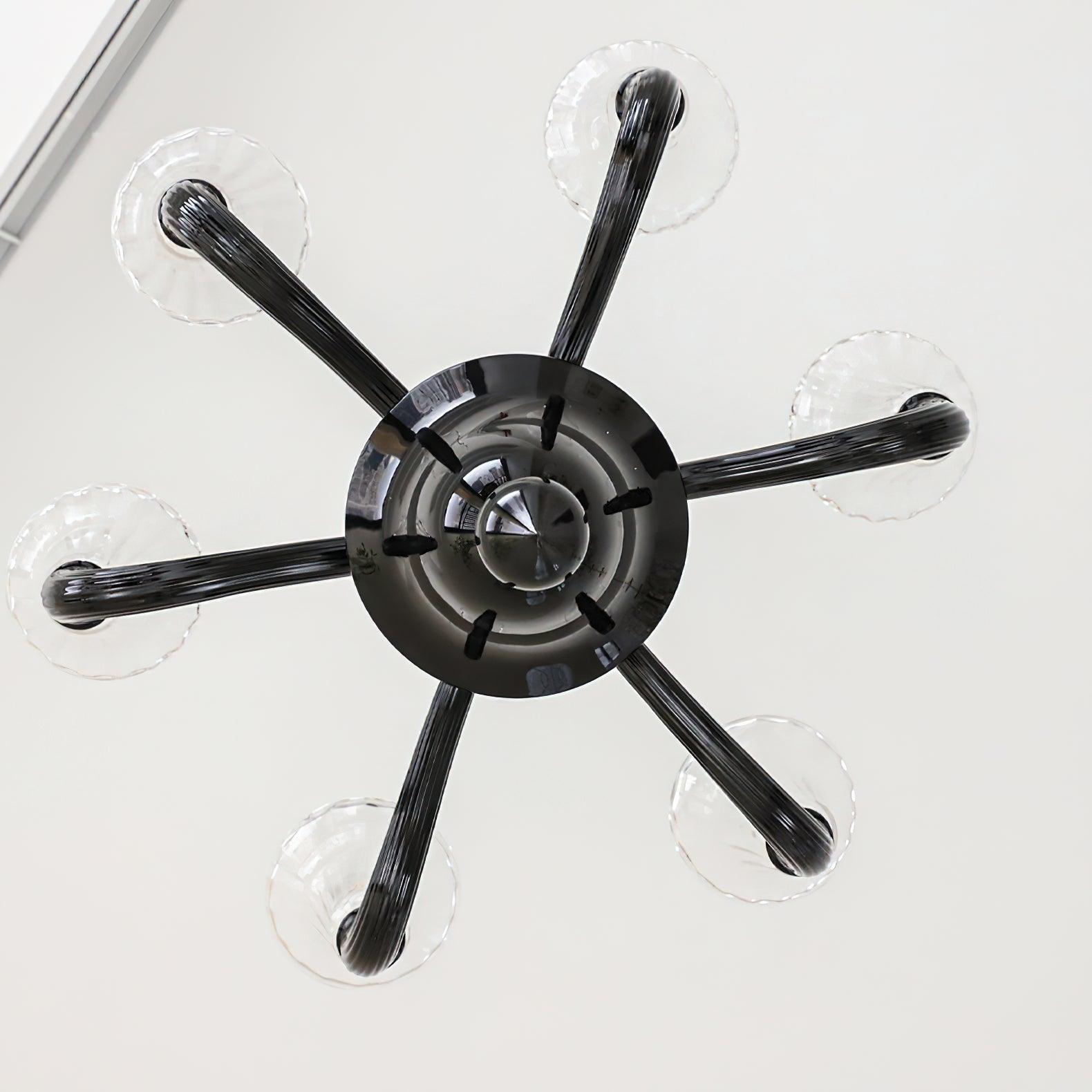 Silten Chandelier Black Murano Candle Arm Glass Classic-Neutral Decor
