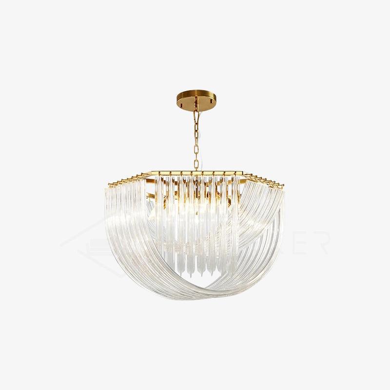 Sylnen Chandelier Clear Curved Tiered-Neutral Decor