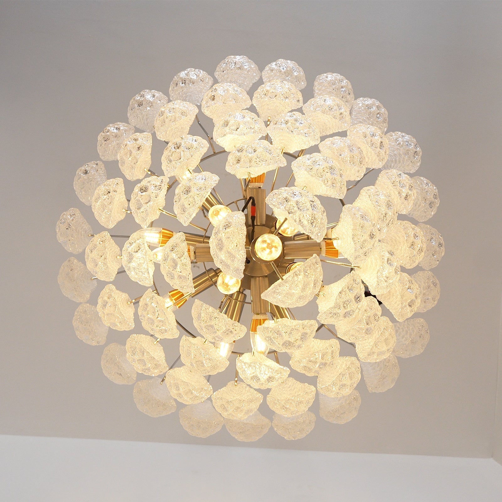 Aurora Chandelier Clear Murano Glass Dewdrop Layered-Neutral Decor