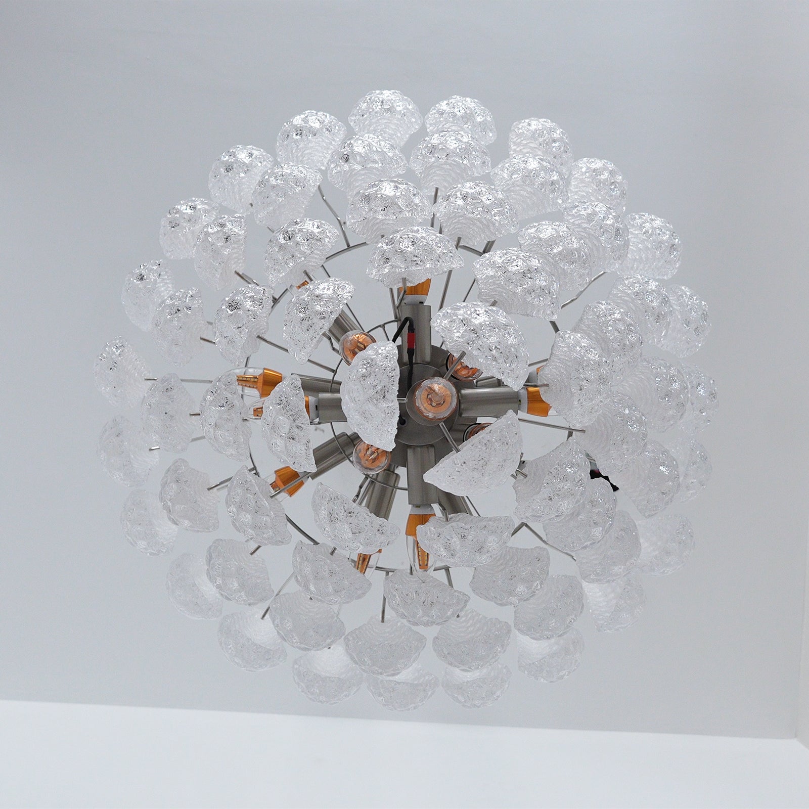 Aurora Chandelier Clear Murano Glass Dewdrop Layered-Neutral Decor