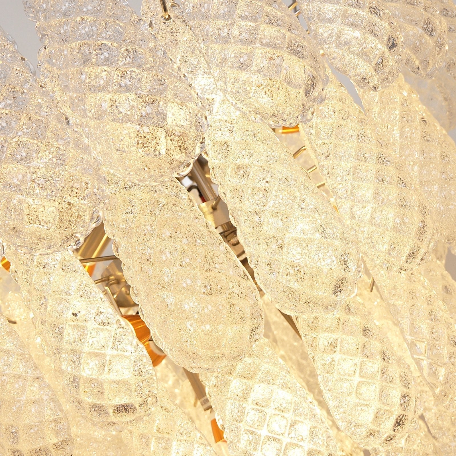 Aurora Chandelier Clear Murano Glass Dewdrop Layered-Neutral Decor