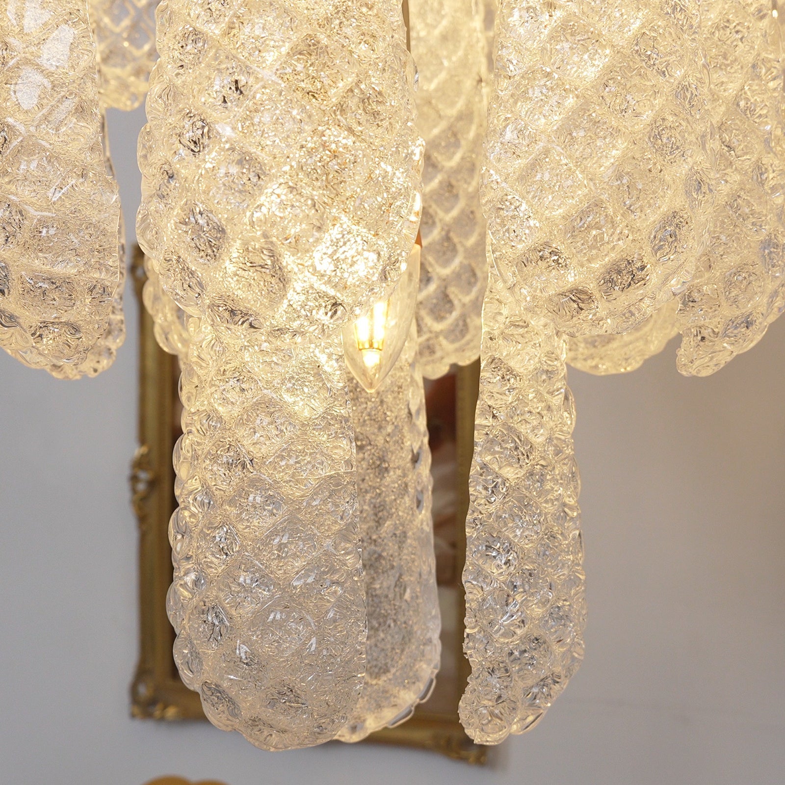 Aurora Chandelier Clear Murano Glass Dewdrop Layered-Neutral Decor