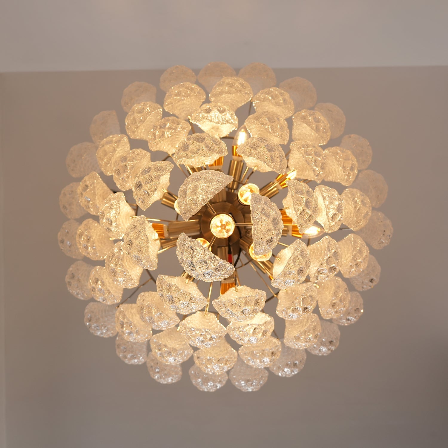 Aurora Chandelier Clear Droplets Murano Glass Waterfall Diamond-Neutral Decor