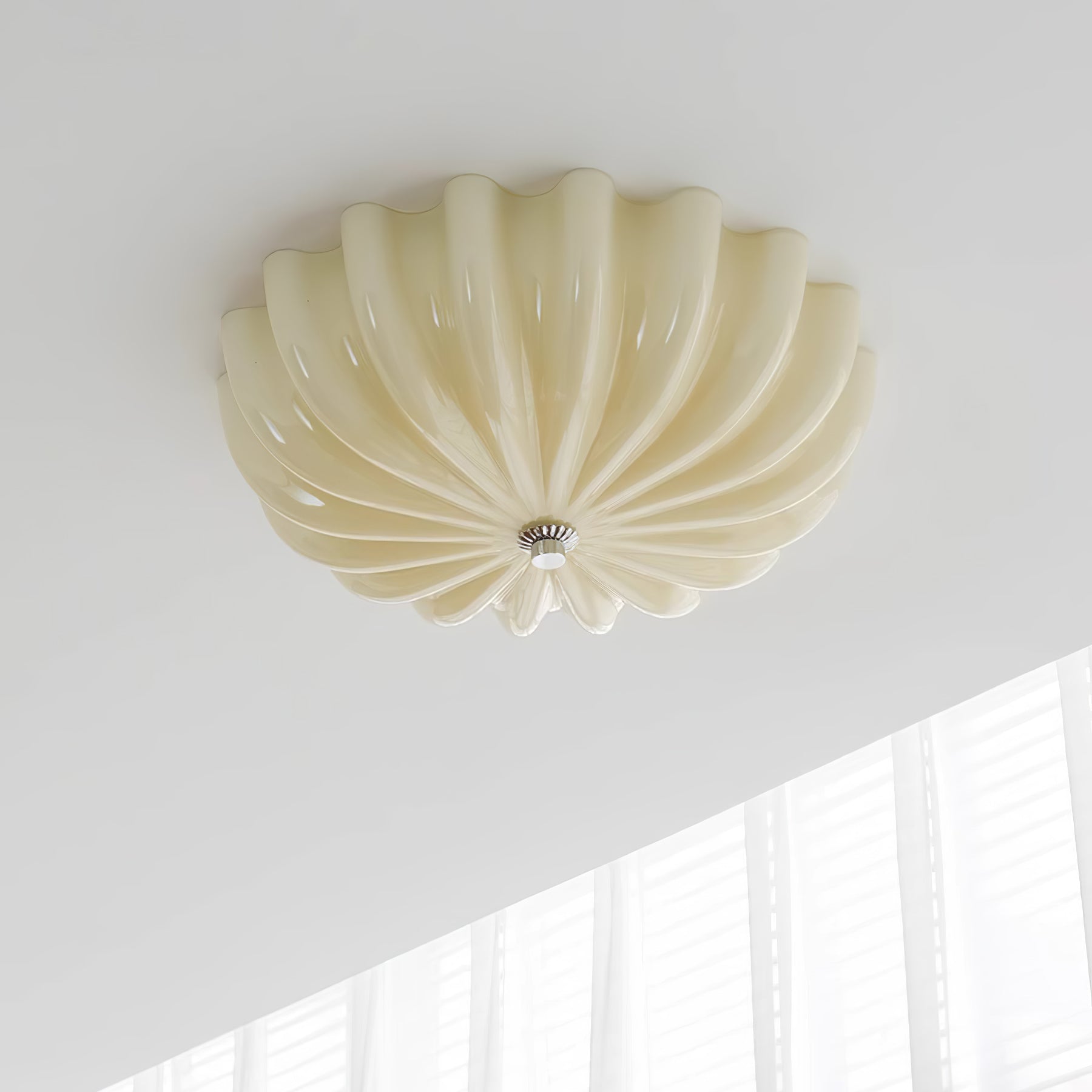 Urelis Ceiling Lamp Murano Blown Glass Shell Inspired-Neutral Decor