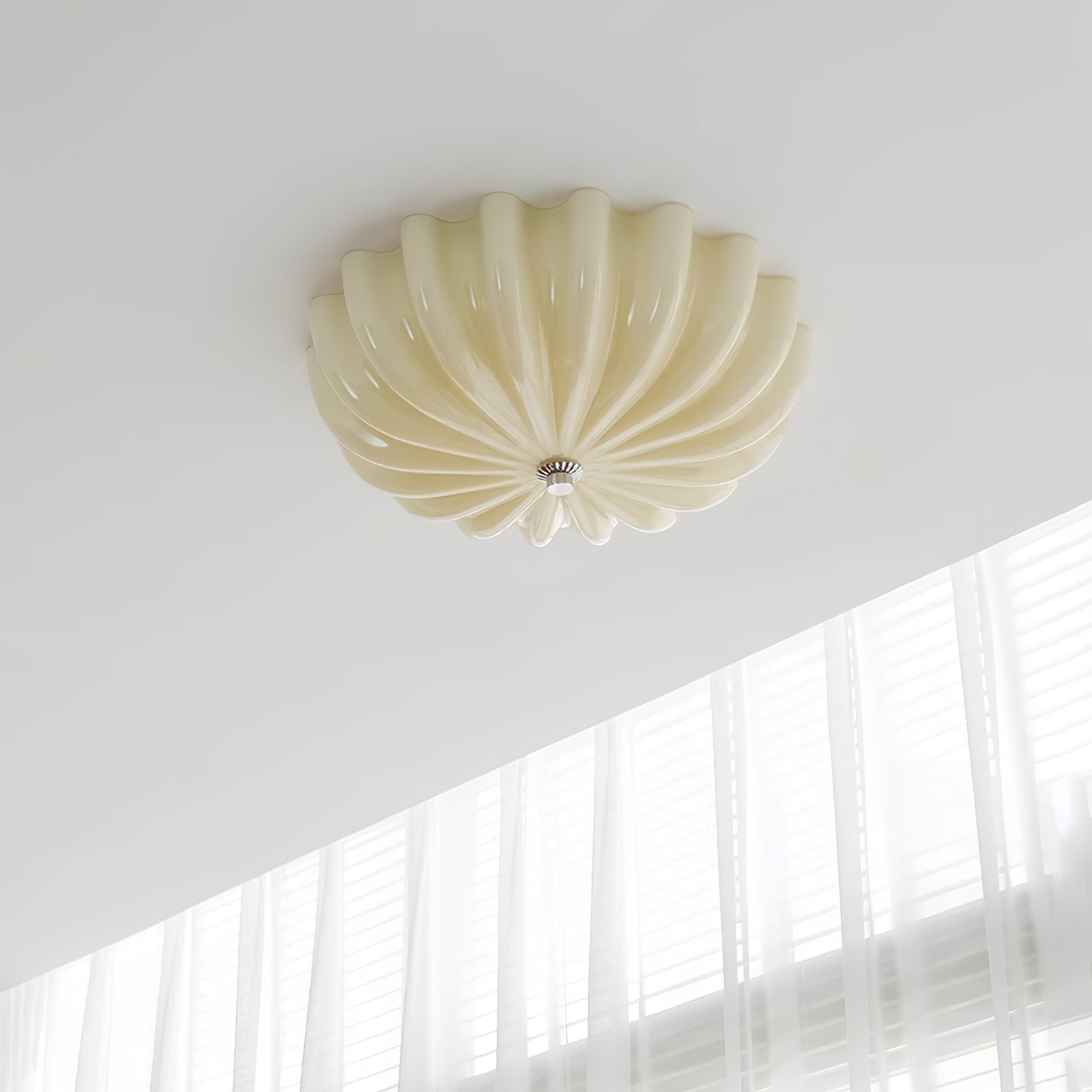 Urelis Ceiling Lamp Murano Blown Glass Shell Inspired-Neutral Decor