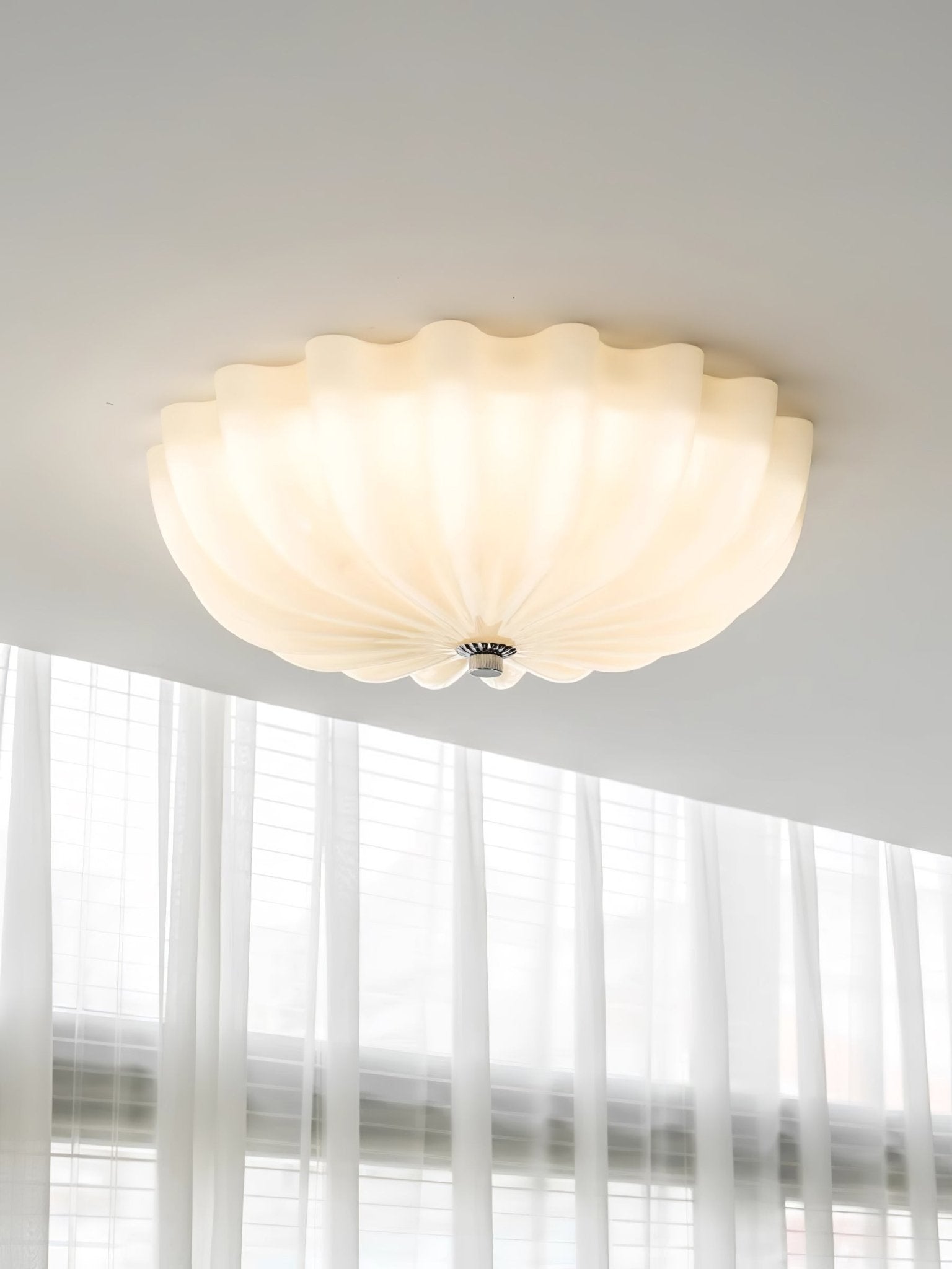 Urelis Ceiling Lamp Murano Blown Glass Shell Inspired-Neutral Decor