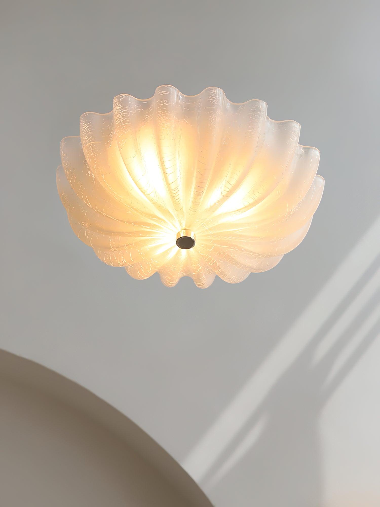 Urelis Ceiling Lamp Murano Blown Glass Shell Inspired-Neutral Decor